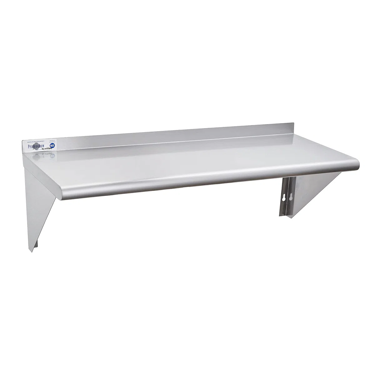 Profeeshaw Estante de pared comercial de acero inoxidable 12×24 NSF certificado Utilidad estantería con Backsplash y 2 soportes para restaurante, bar, cocina y garaje
