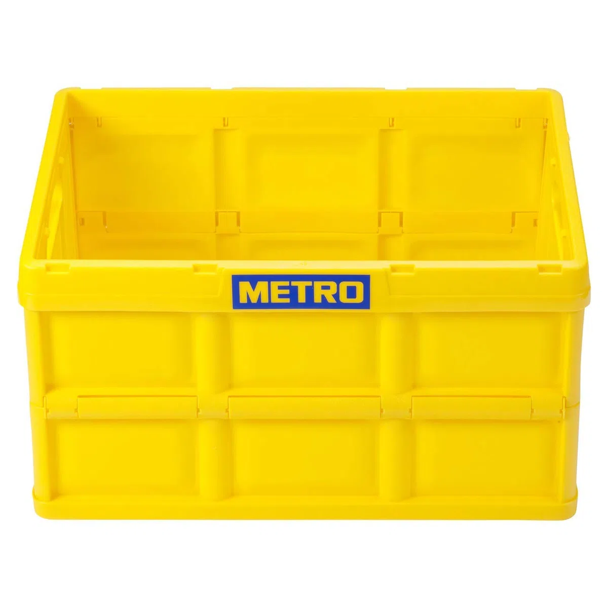 METRO Professional Caja plegable sin tapa de 46 litros, 53 x 36 x 29,5 cm, caja de transporte, color amarillo, polipropileno, 40 kg, color amarillo, plegable, apta para alimentos, reciclable