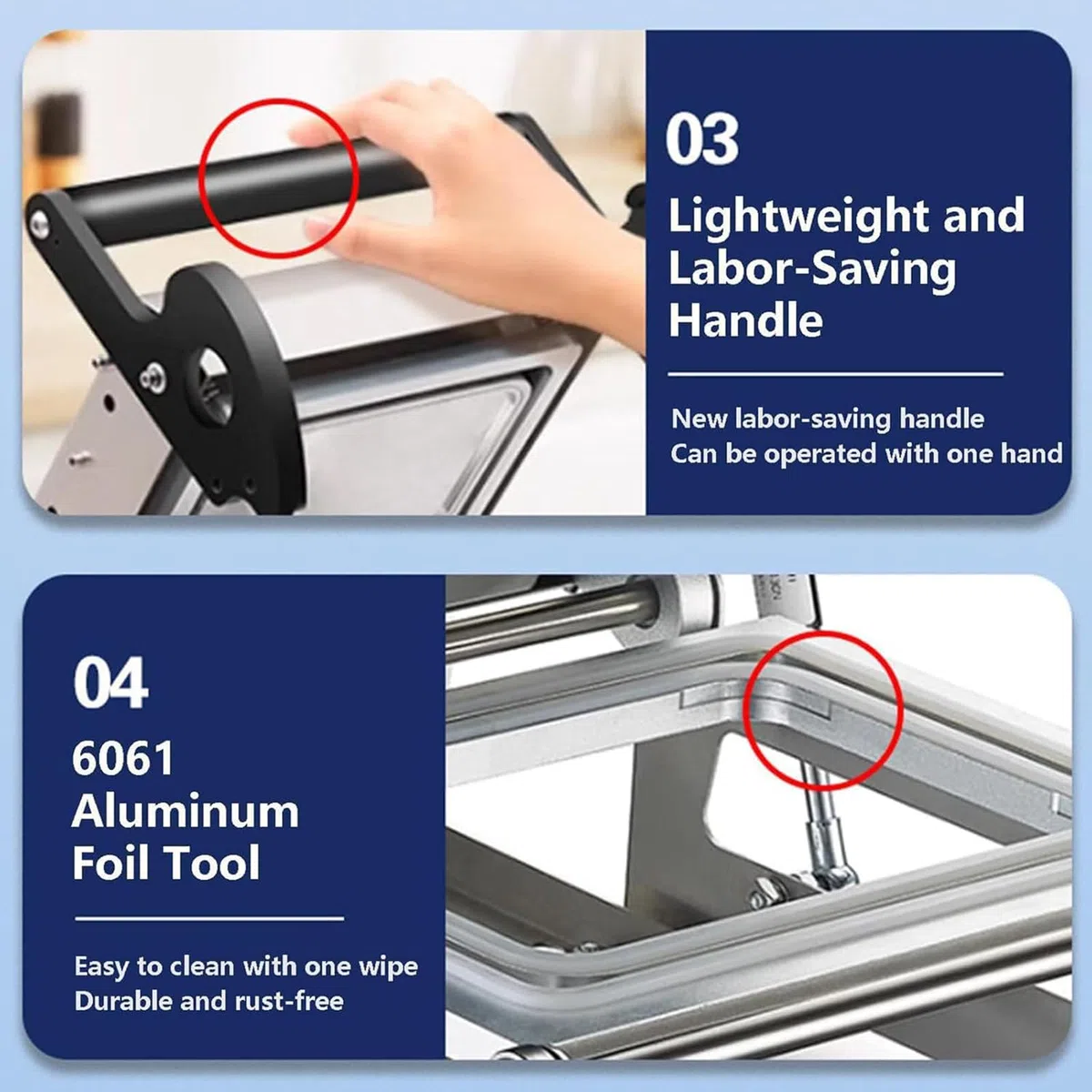 MObyat Máquina Termoselladora De Bandejas De Alimentos, Máquina De Envasado De Alimentos A Presión Manual con Antideslizante, Perilla De Temperatura Ajustable, 7-8 Bolsas/min, 180mm*130mm