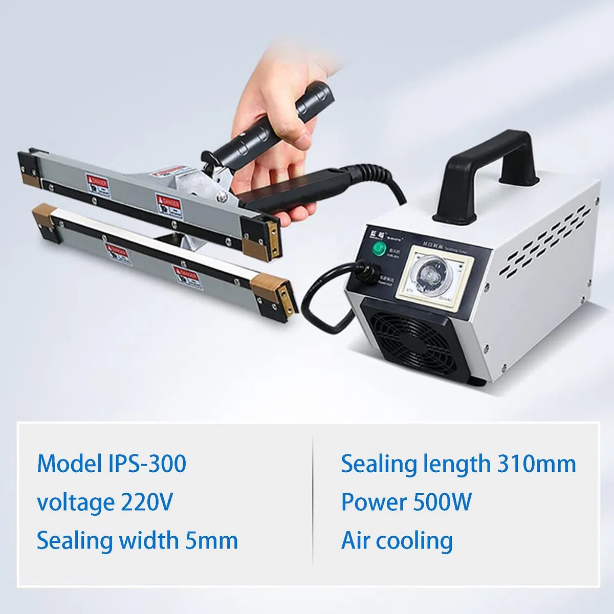 Sellador térmico de mano para poliéster, papel de aluminio, bolsas de papel kraft, calentamiento de temperatura constante de doble cara, sellado rápido, fácil de usar, para almacenamiento de alimentos
