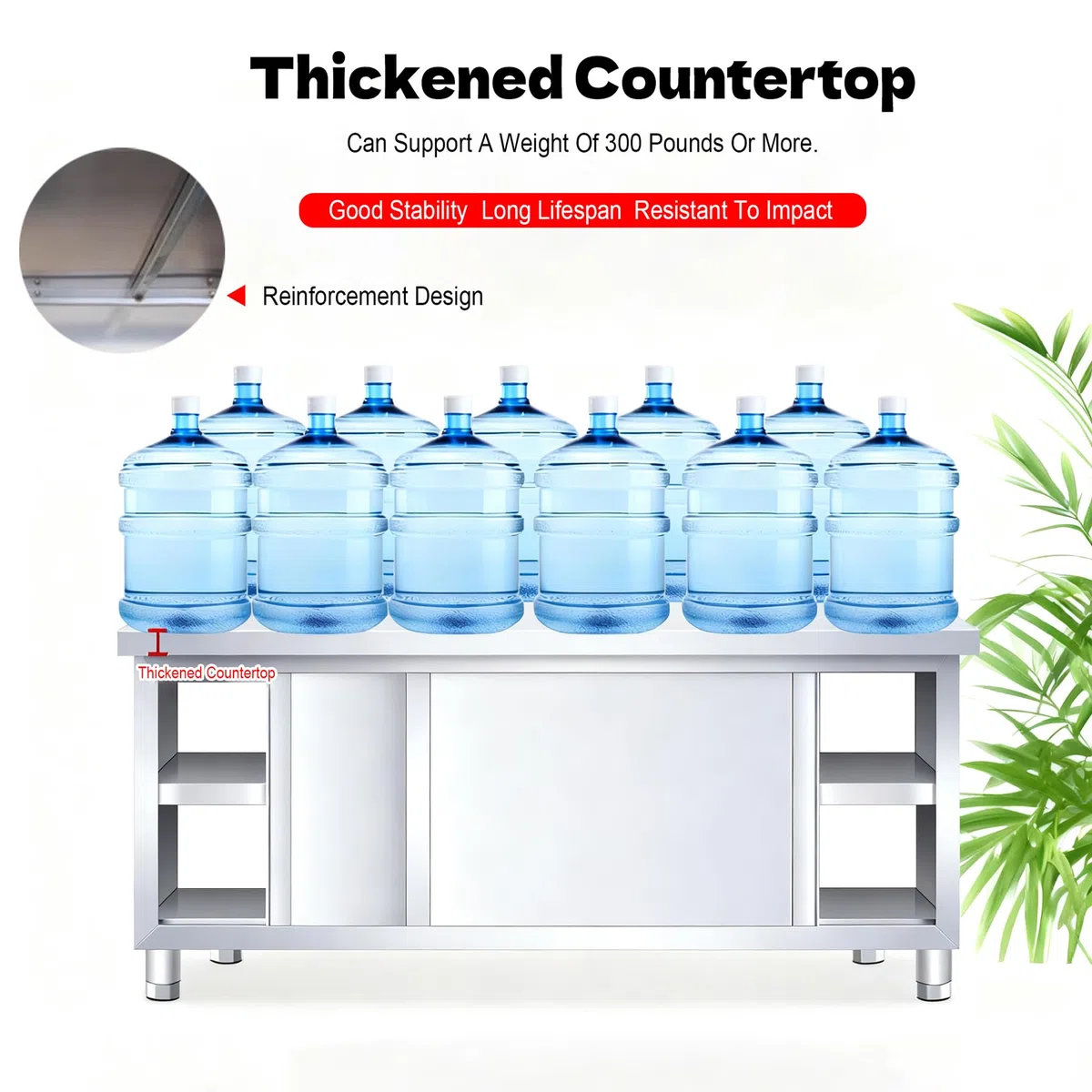 Mesa de preparación de Acero Inoxidable con Puertas corredizas - Banco de trabajcinas comerciales y Uso doméstico - Ideal para restaurantes, hoteles y soluciones de Almacenamiento en garajes