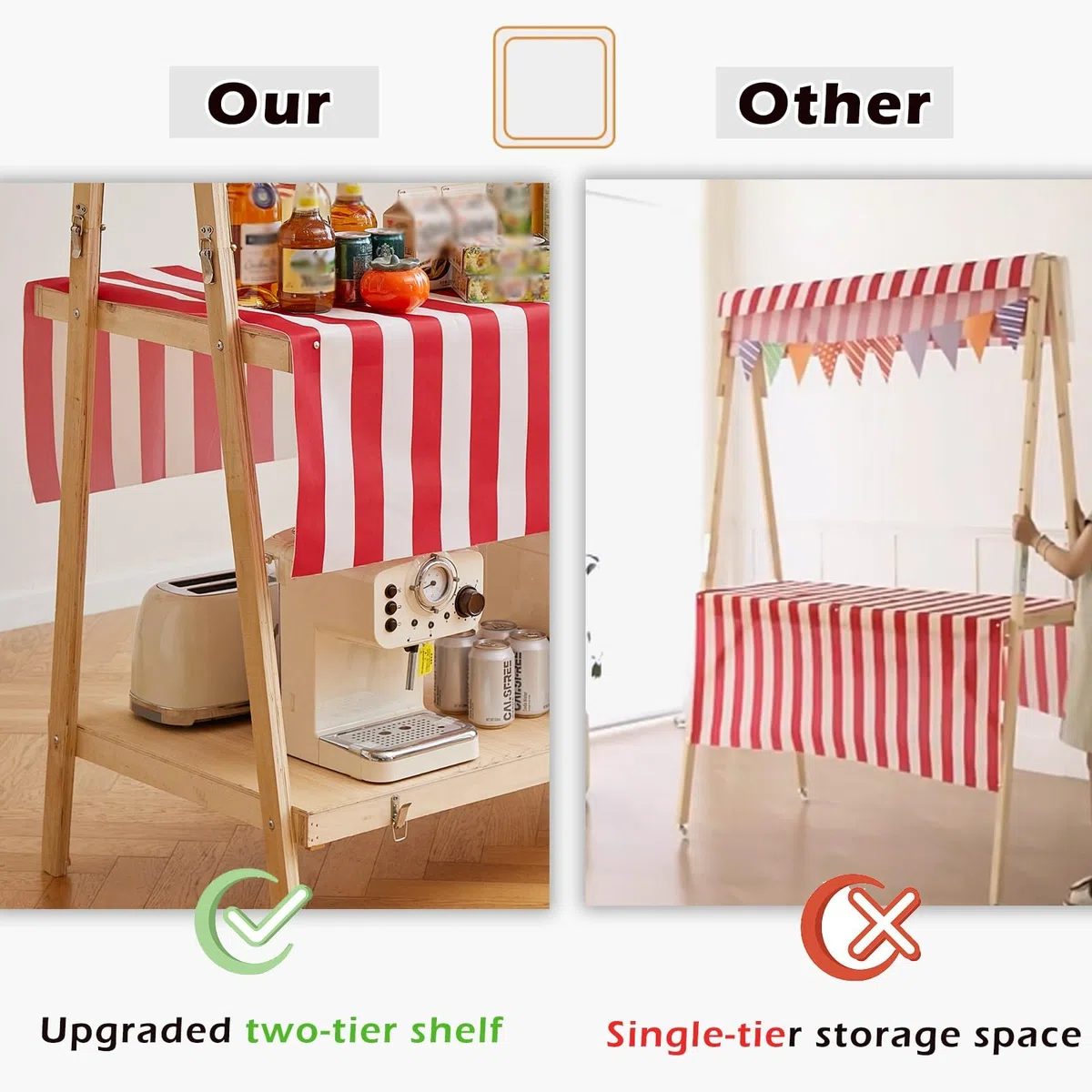 Cabina plegable para concesiones al aire libre, carrito de alimentos portátil con toldo para exhibición comercial de alimentos callejeros