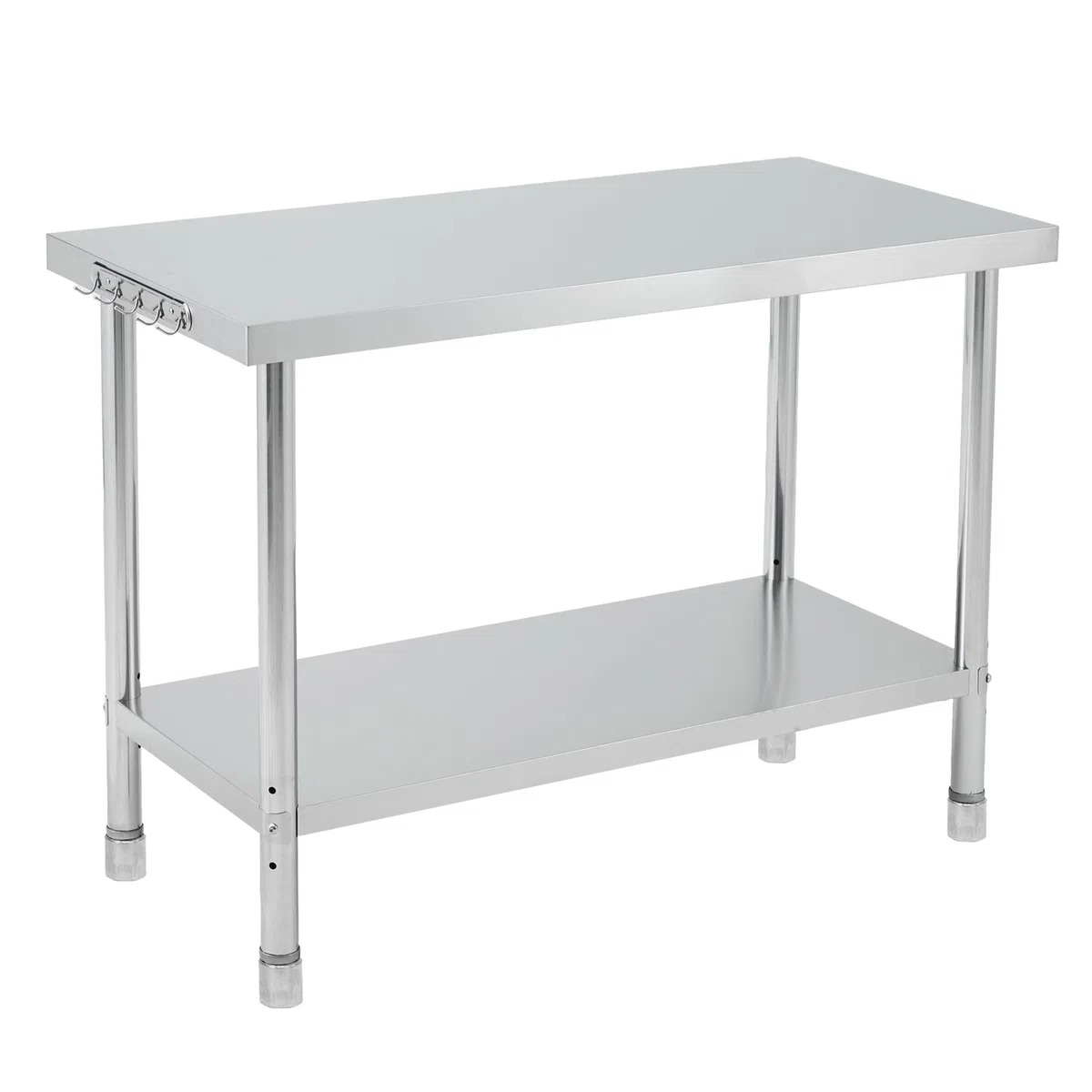 Mesa de preparación Comercial de Acero Inoxidable de Alta Resistencia de 48 x 24 x 35 Pulgadas – Protector contra Salpicaduras – Gancho para ollas – Patas Ajustables – Cocina de Restaurante,