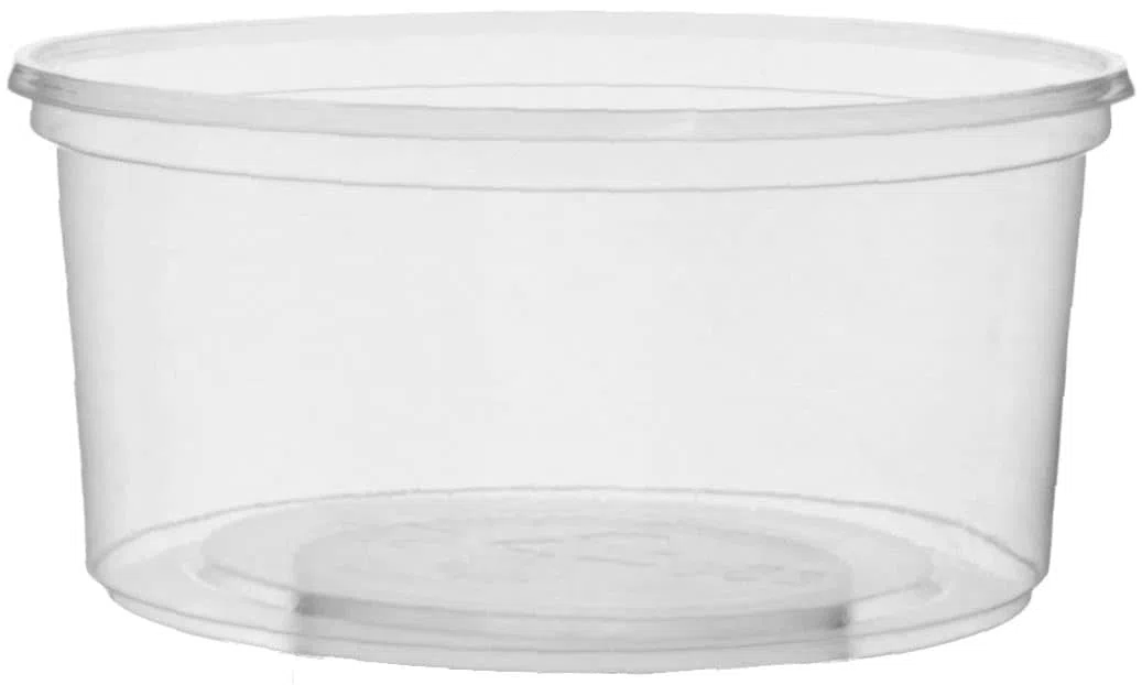 Monouso | 100 Tarrinas de Plástico PP, 250ml, Ø10,5cm, Color Transparente, Envases Ecológicos Multiuso para Comidas y Sopas, Apto para Microondas, Congelador, Lavavajillas