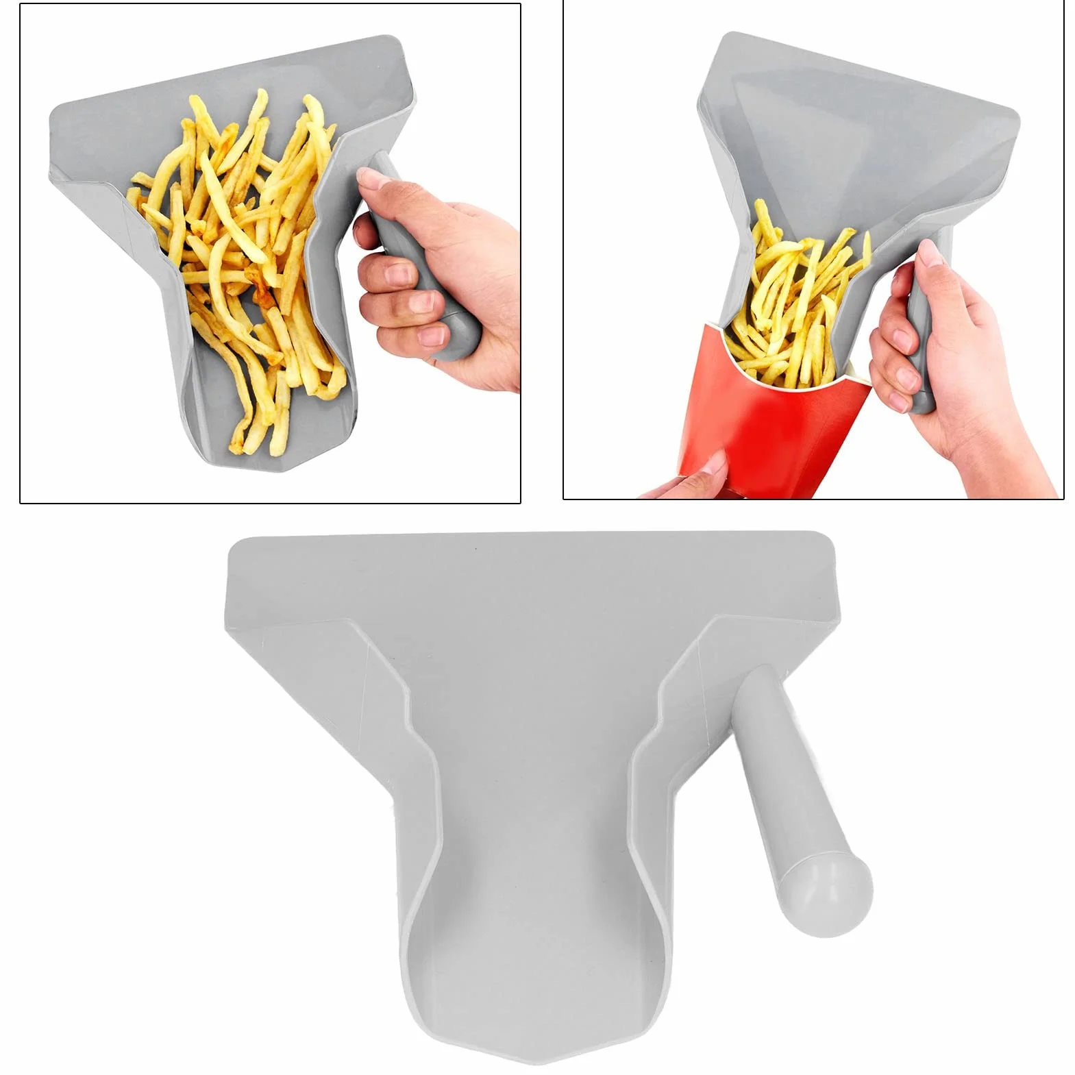 Pala para Patatas Fritas, Pala para Palomitas de Maíz, Espátula Antideslizante para Patatas Fritas, Cuchara para Patatas Fritas para Cubitos de Hielo, Dulces, Utensilios de Cocina