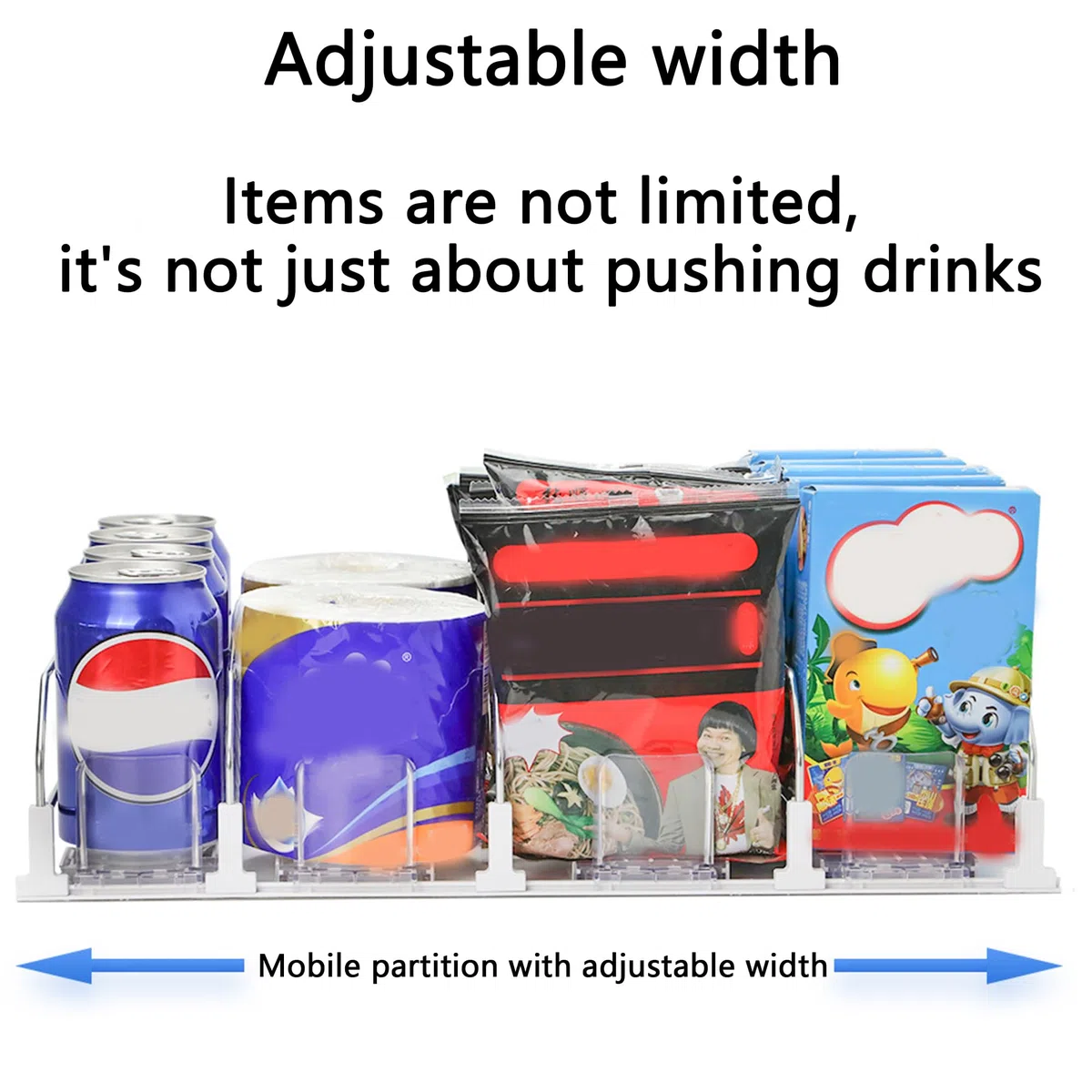 Nevera Dispensador, Automático Dispensador, Organizador De Latas Grande Para Nevera, Barra Doble De Barra Negra, Deslizador Ajustable, Grupo De Tres Filas, 38 * 25 * 8 Cm