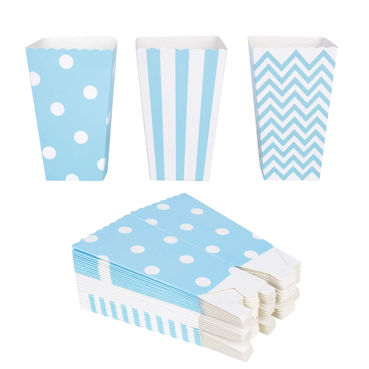 QIMEI-SHOP Caja de Palomitas de Maíz 36 Piezas Bolsas Bolsa de Palomitas para Los Bocados del Partido Los Dulces Las Palomitas y Los Regalos 12 * 7 cm