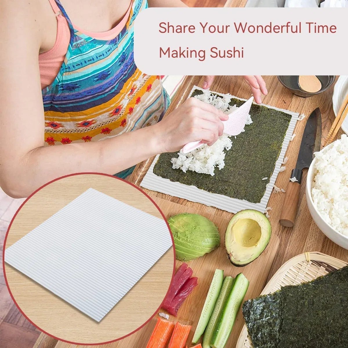 2 Piezas Sushi Roller Mat Silicona, Esterilla De Silicona para enrollar sushi Reutilizable Sushi Mat Esterilla Sushi Lavable Antiadherente Rolling Mat para Cocina Casera Esterilla Japonesa Para Sushi