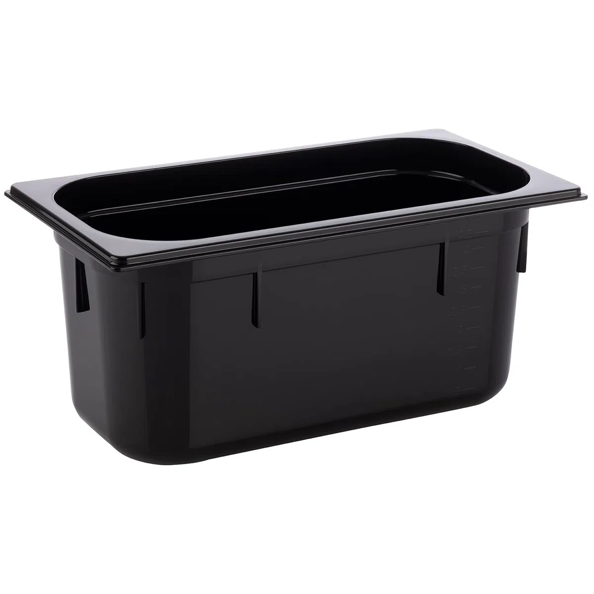 APS 82070 GN 1/3 Depósito Gastronorm de policarbonato, dimensiones 325 x 176 mm/altura 150 mm/volumen 5,3 litros, color negro
