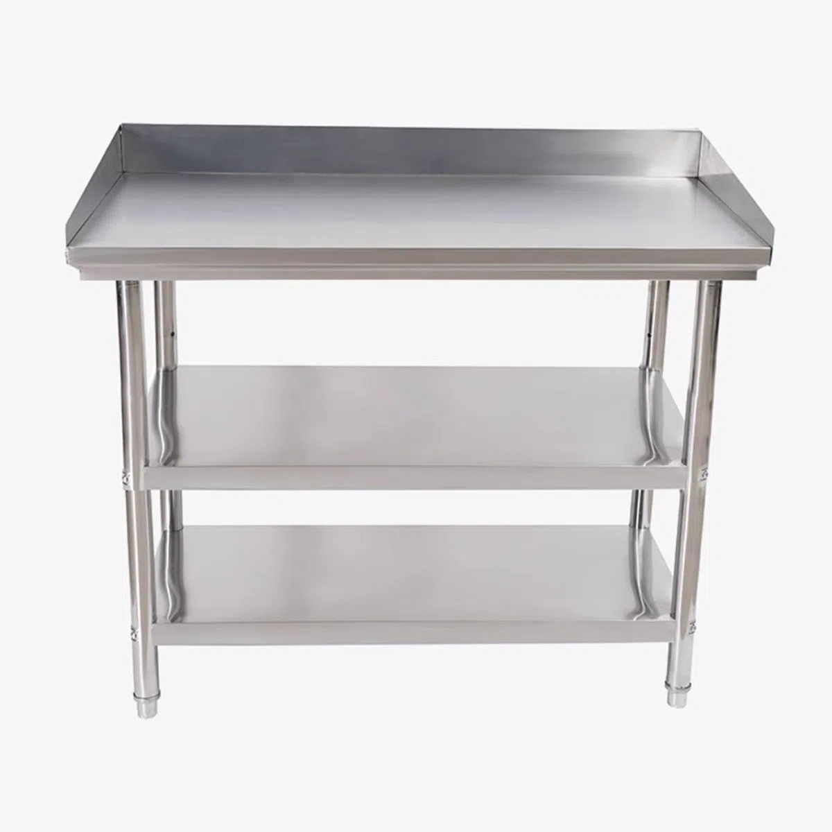 Mesa de preparación comercial de acero inoxidable resistente con protección contra salpicaduras, pies ajustables, estación de trabajo de cocina para restaurante, hogar, hotel, 80 x 60 cm