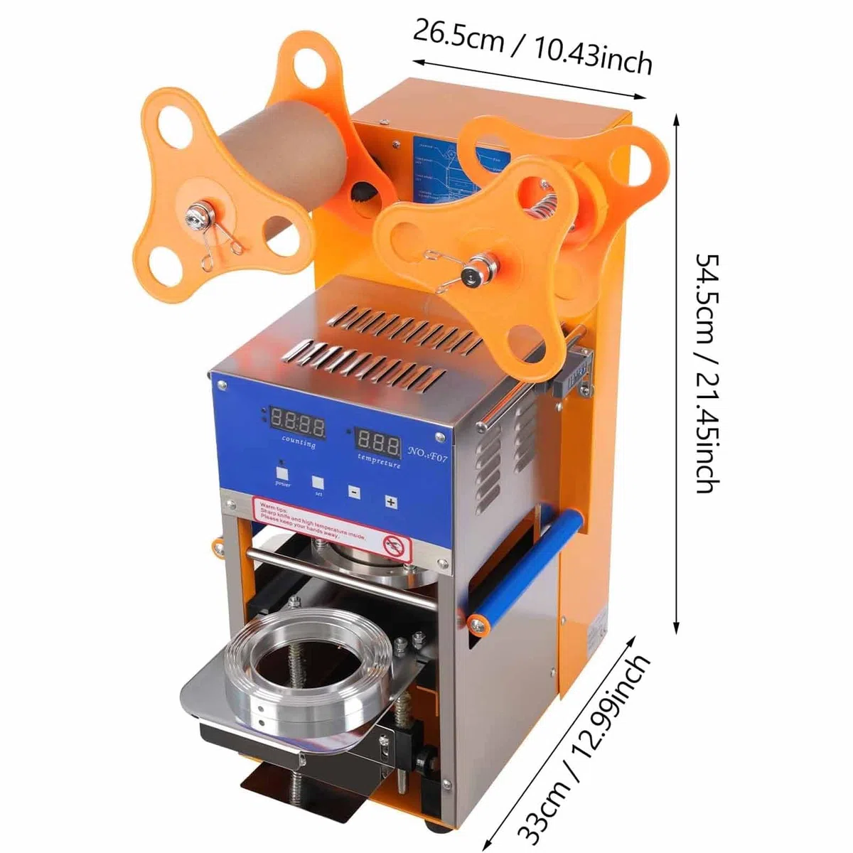 Cup Sealer Machine, 400W Milk Tea Sealing Machine, Altura 5 16cm Diámetro 75 80 95mm, 400 600 Vasos Por Hora, Selladora Eléctrica Para Bebidas Y Restaurantes 80mm