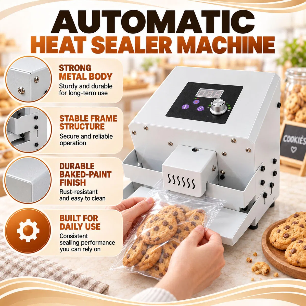 Máquina Selladora Automática, Selladora Térmica De Bolsas De Plástico