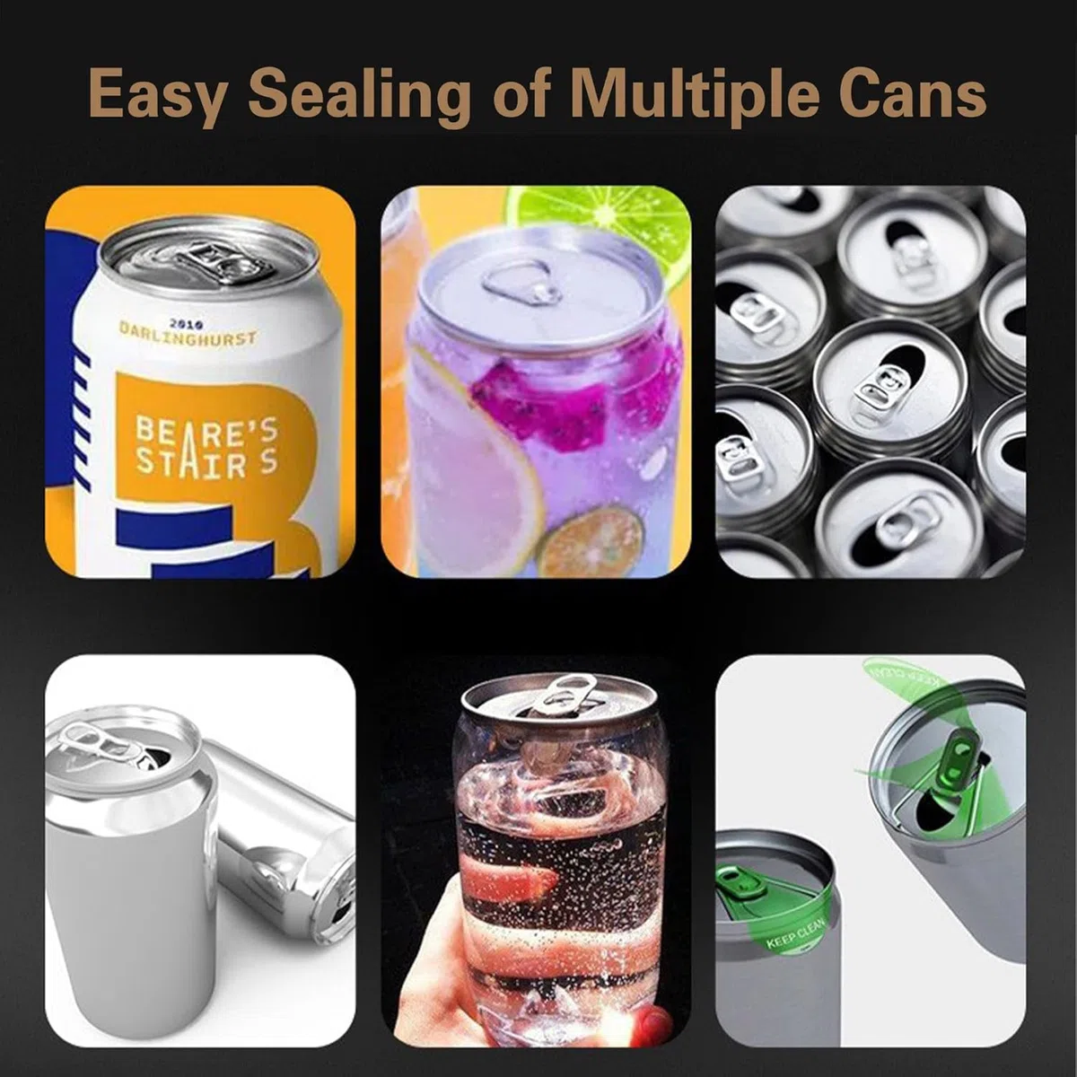 Selladora automática de latas, sellador eléctrico de tazas con mostrador y pantalla LCD, ideal para el hogar, cafetería, restaurante, tiendas de bebidas, se adapta a tazas de 5,5 cm de diámetro, 14 a