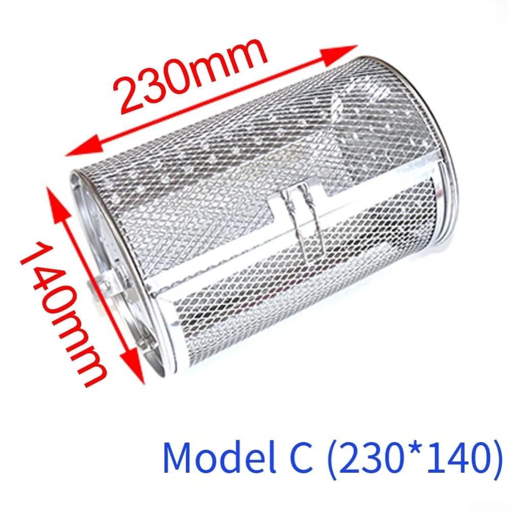 Jaula giratoria de acero inoxidable para asar y asar granos de café, diseñada para cocinar uniformemente y fácil uso (D)