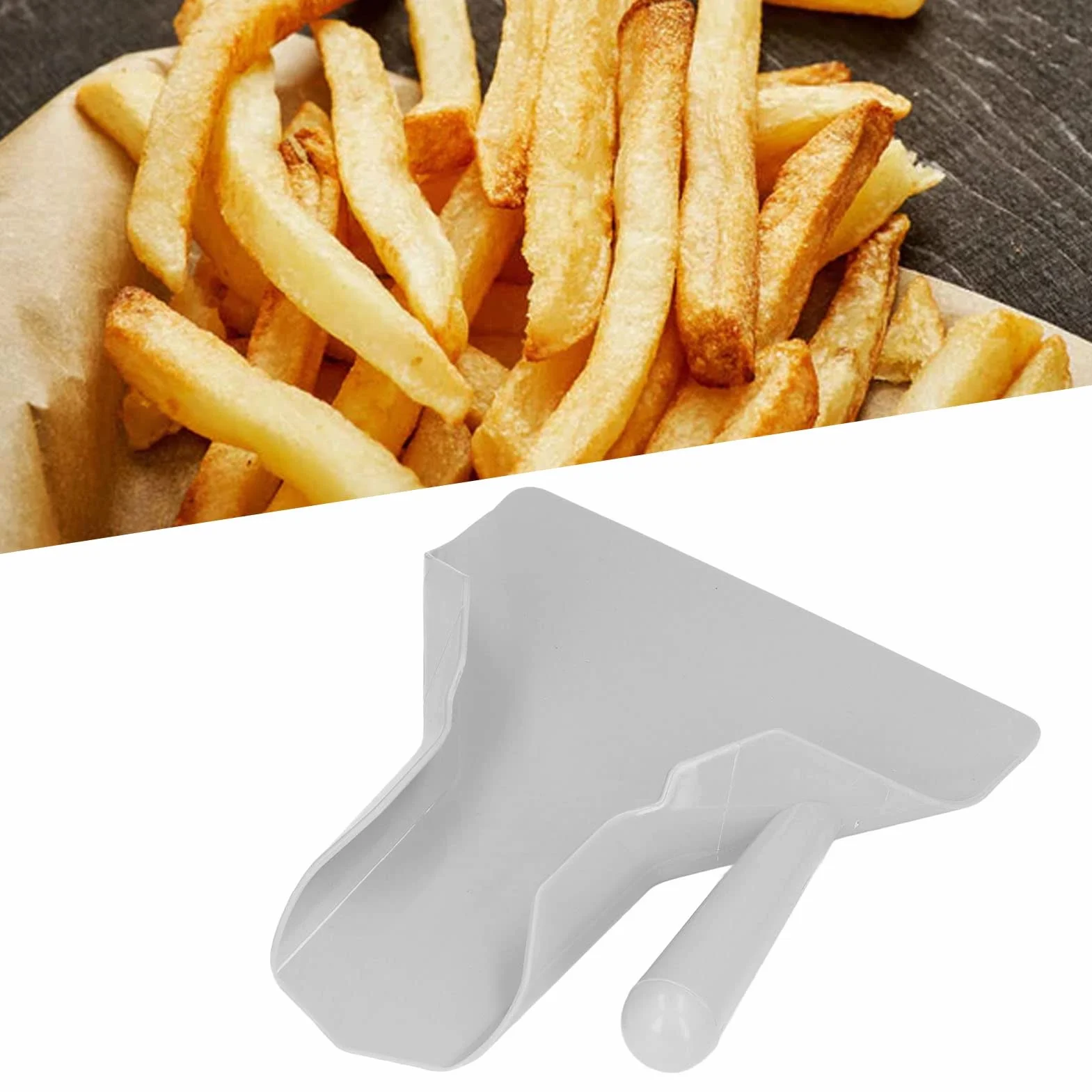 Pala para Patatas Fritas, Pala para Palomitas de Maíz, Espátula Antideslizante para Patatas Fritas, Cuchara para Patatas Fritas para Cubitos de Hielo, Dulces, Utensilios de Cocina