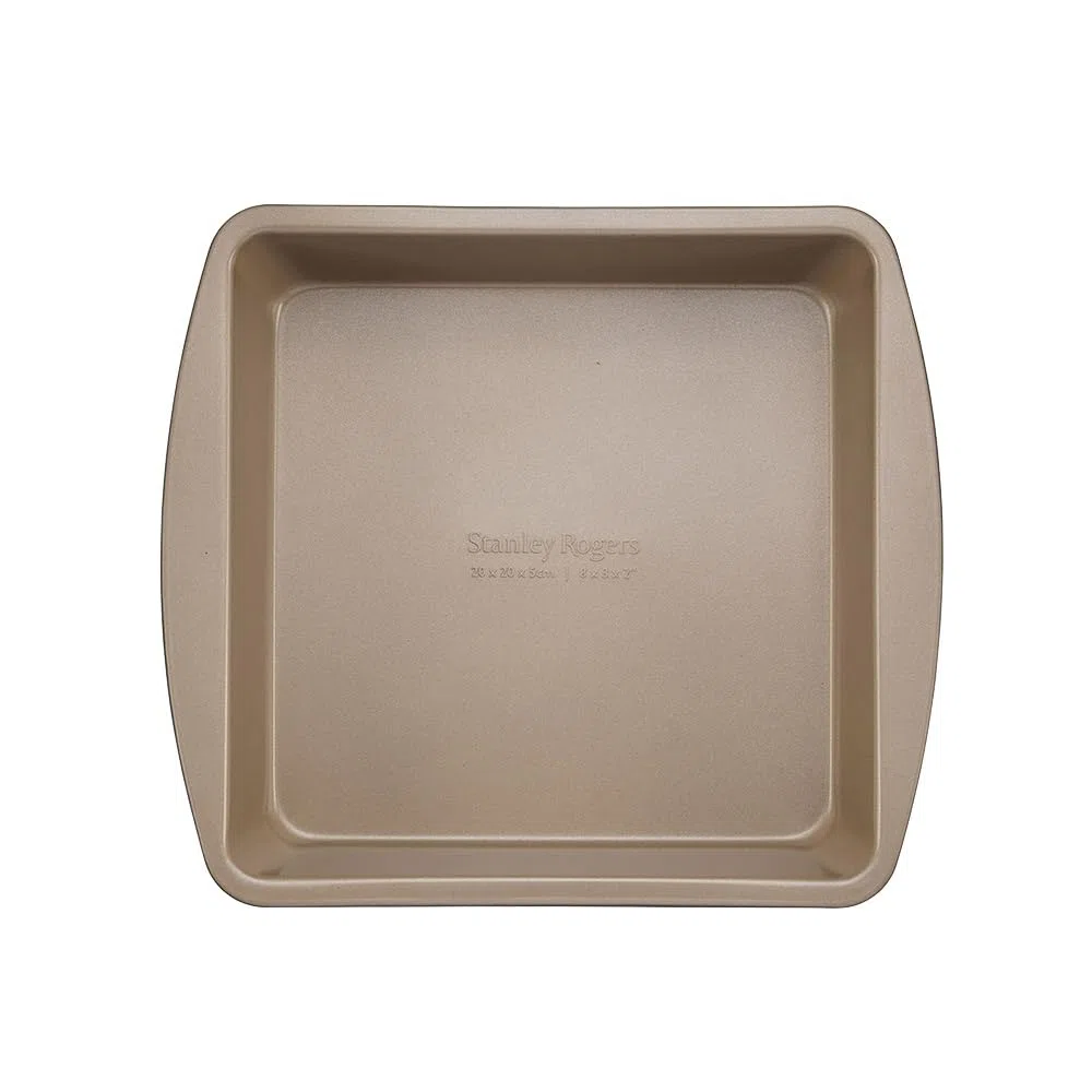 Stanley Rogers Ceramabake - Molde cuadrado de cerámica antiadherente saludable de 20 x 20 x 5 cm, hornear sin PFAS PTFE PFOS PFOA cadmio y plomo, ideal para brownies, pasteles y horneado diario
