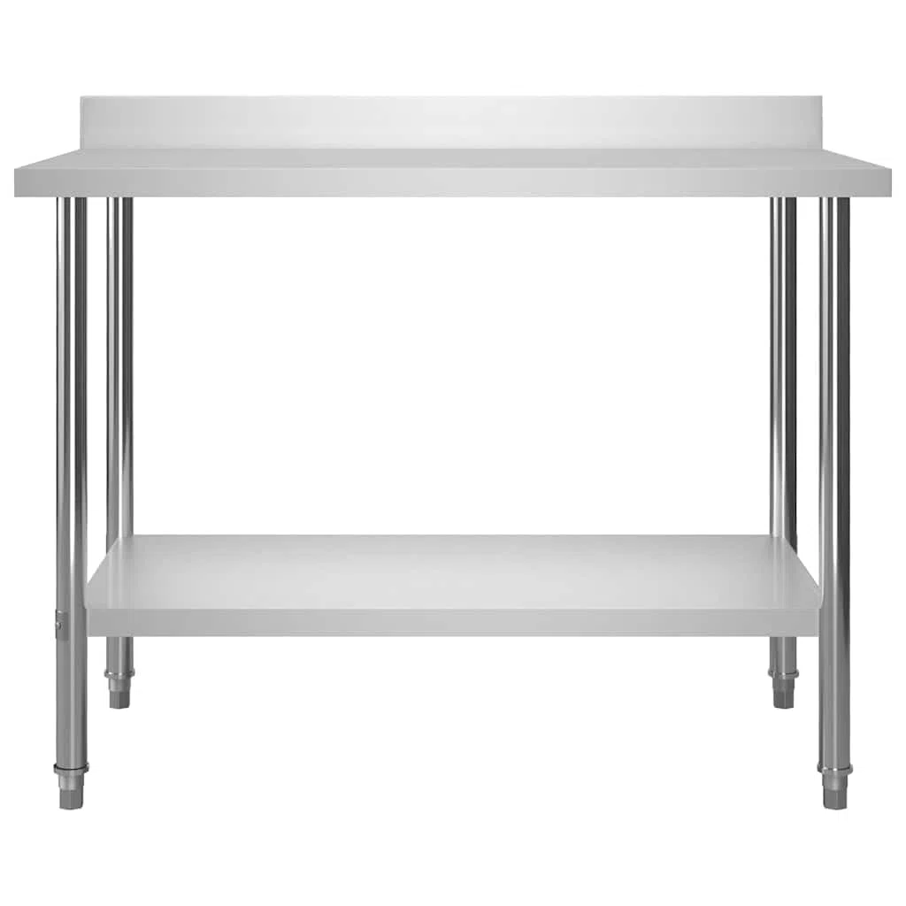 Mesa de trabajo de acero inoxidable con tablero superior 120 x 60