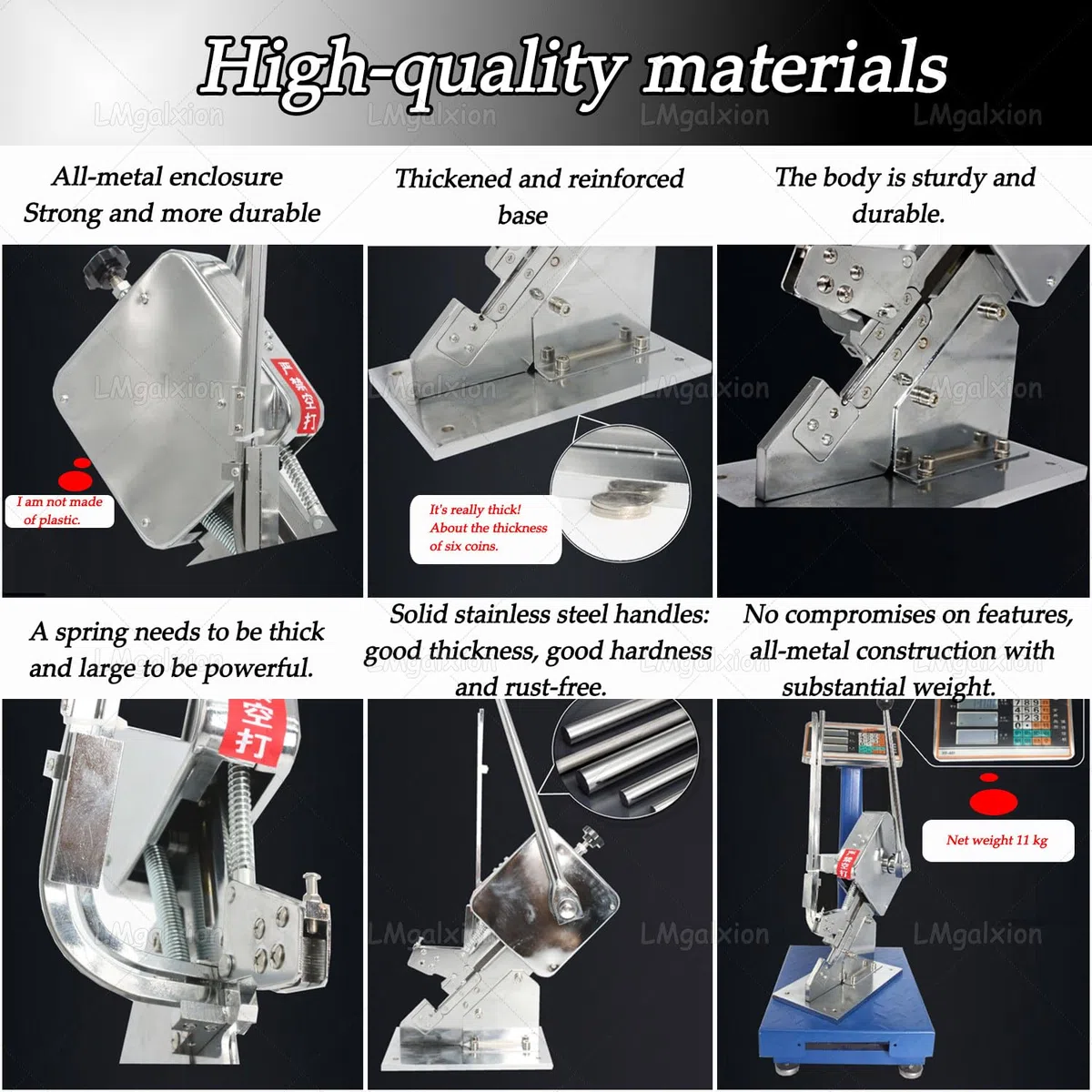 Genérico Máquina Manual de Sellado de Bolsas con Pinza en Forma de U para envasado de Alimentos y carnicerías, construcción Duradera Totalmente metálica.