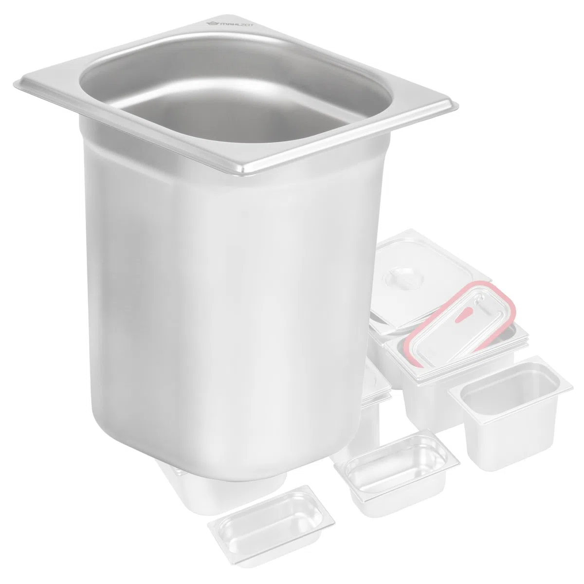 Mahlzeit Recipiente GN 1/6 | Altura 200 mm | Varios tamaños disponibles | Contenedor gastronómico de acero inoxidable | Contenedor Gastronorm, recipiente de calor para platos Chafing Dishes