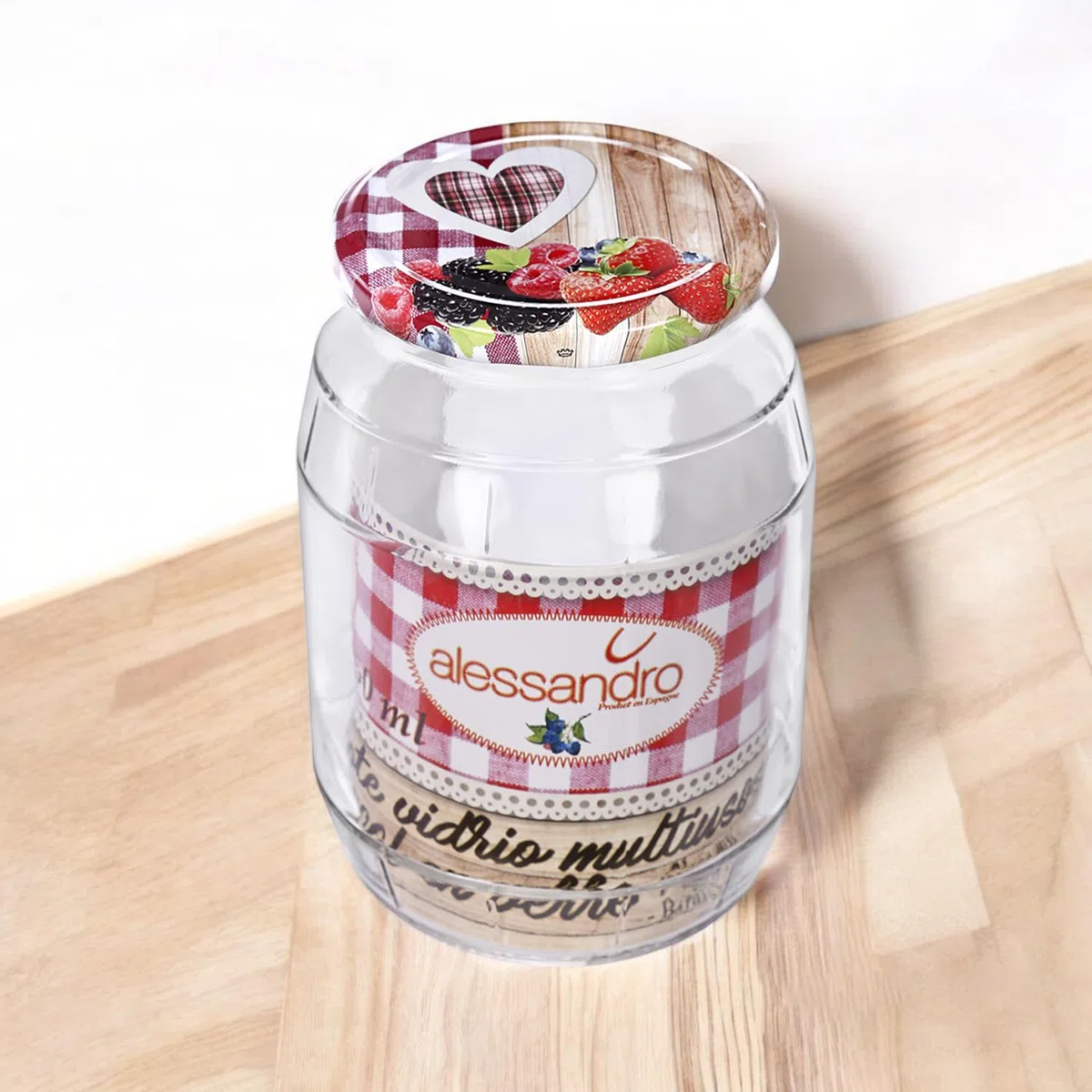 TWO TIGERS Tarro de Cristal 950ml con Tapa. Pack 6 Unidades. Frascos con Tapa de Frutas. Bote Cocina, Legumbres, Hostelería, Cafeterías, Bares, Restaurantes. Cierre Hermético (950ml 6uds)
