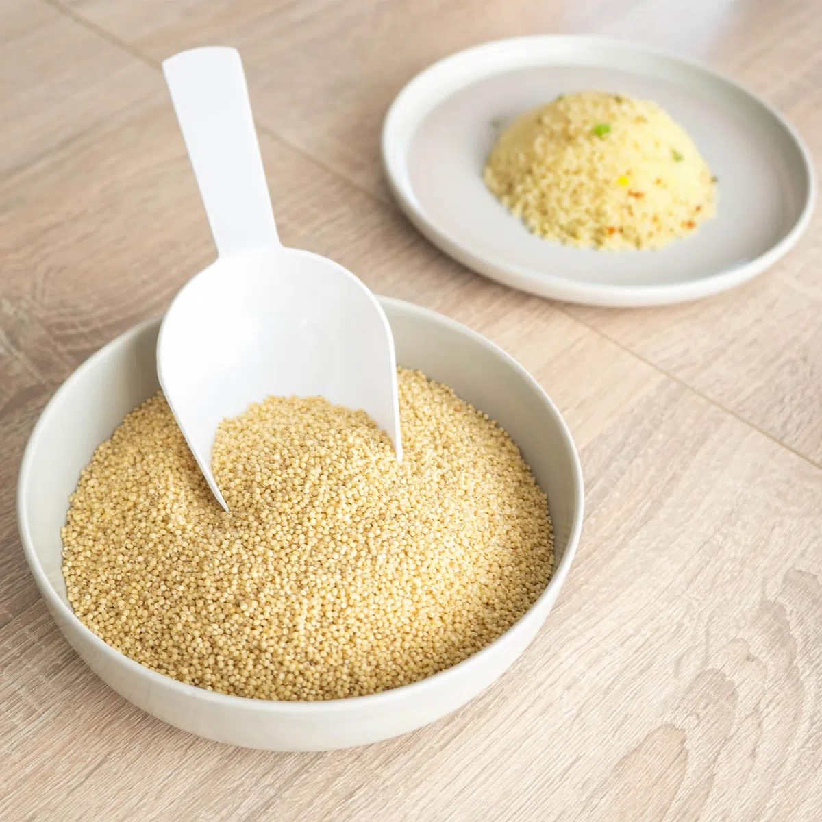 KADAX 2 palas para harina de plástico, pala de pesaje, pequeña pala de llenado, pala de hielo, pala de comida, pala para dosificar harina y azúcar (blanco)
