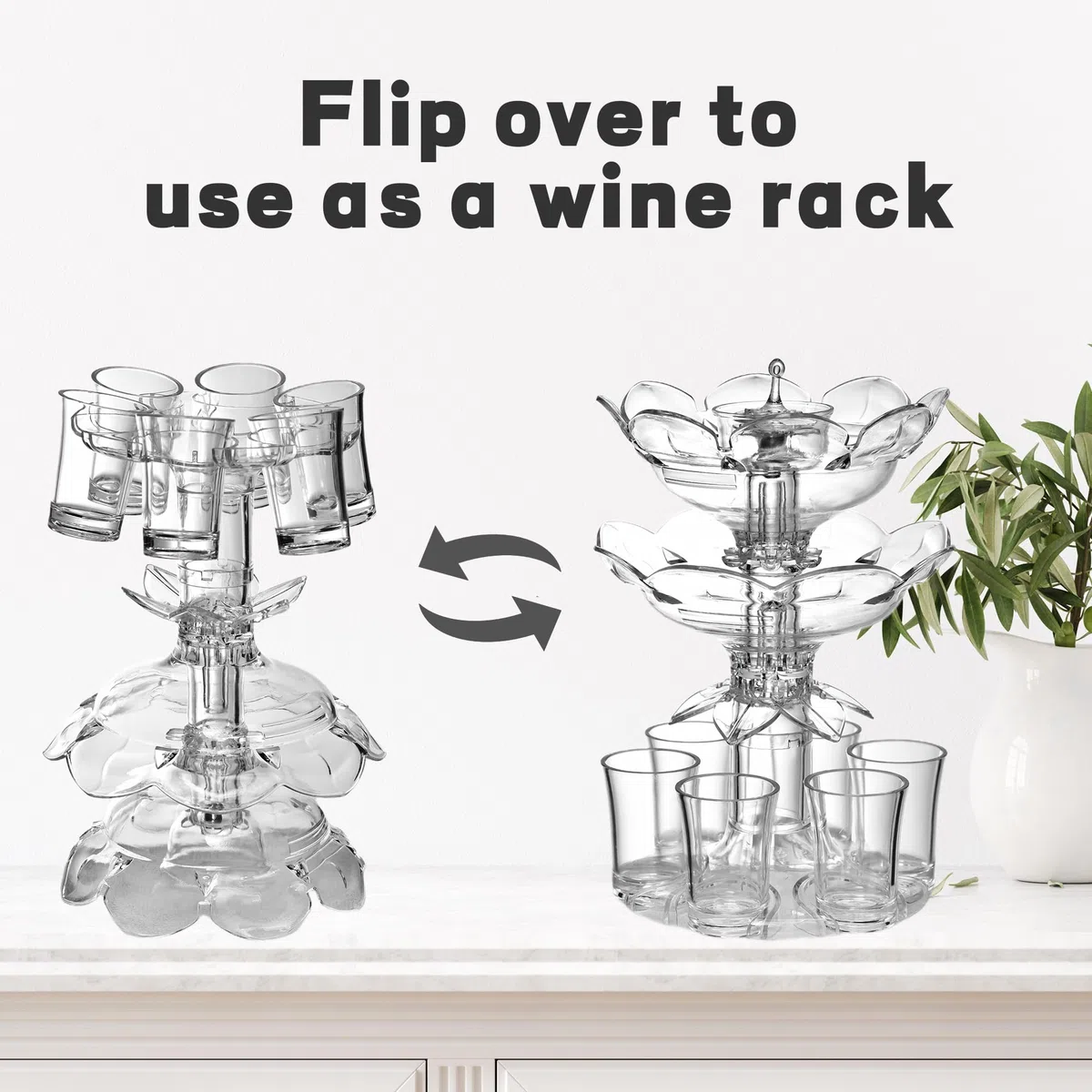Dispensador y soporte de doble capa mejorado con 6 vasos de chupito, dispensador de llenado de líquido, dispensador de cerveza, dispensador de bebidas para jugo o vino con cepillo