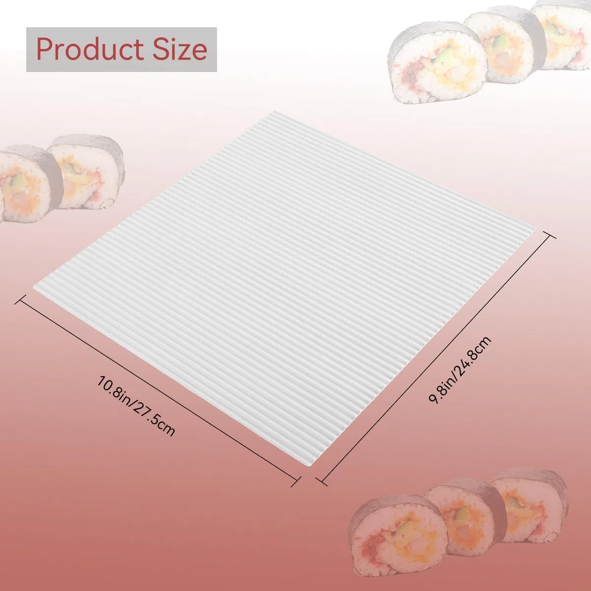 2 Piezas Sushi Roller Mat Silicona, Esterilla De Silicona para enrollar sushi Reutilizable Sushi Mat Esterilla Sushi Lavable Antiadherente Rolling Mat para Cocina Casera Esterilla Japonesa Para Sushi