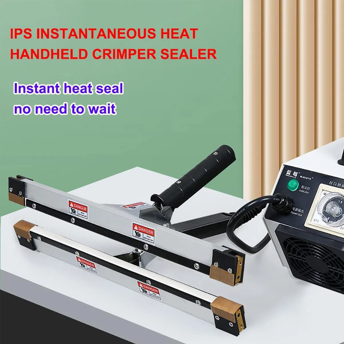Sellador térmico de mano para poliéster, papel de aluminio, bolsas de papel kraft, calentamiento de temperatura constante de doble cara, sellado rápido, fácil de usar, para almacenamiento de alimentos