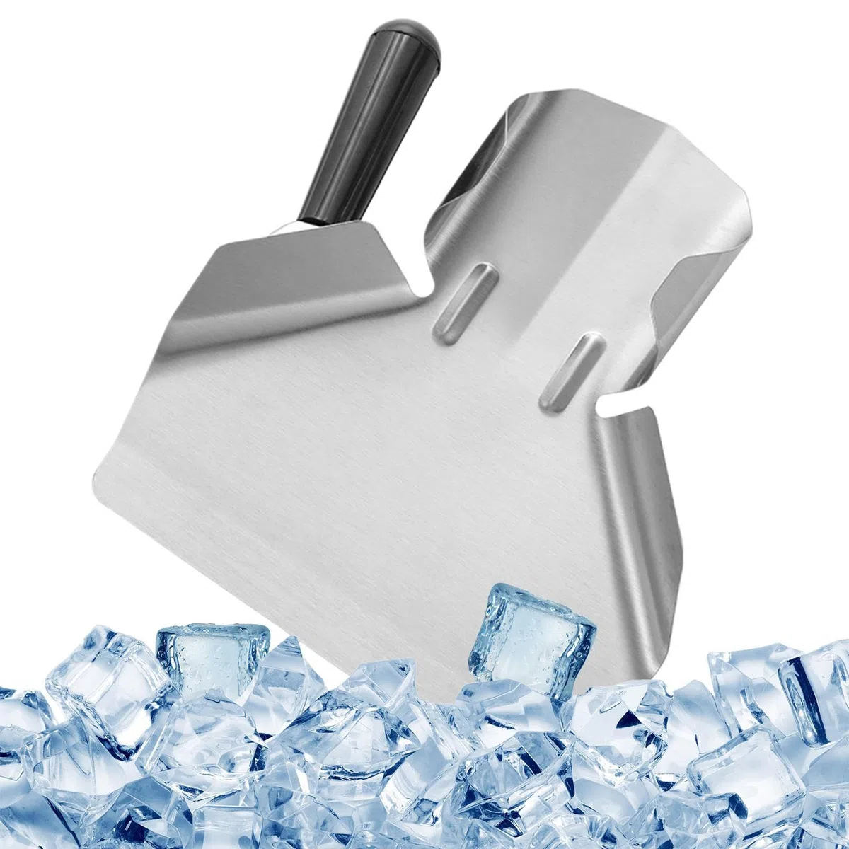 Pala para freír – Pala de mano de acero inoxidable, herramienta de llenado simple para bolsas y cajas, helados, aperitivos, frutos secos y patatas fritas. Moxeupon