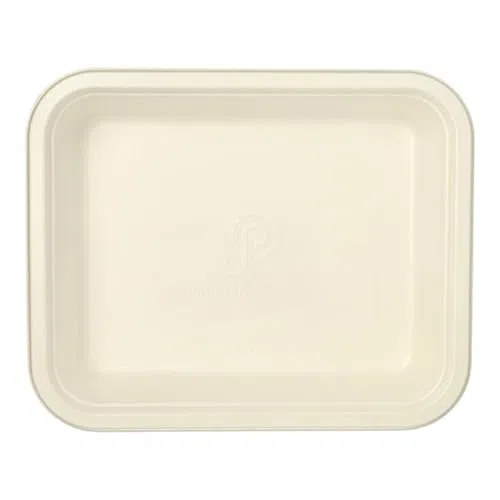 PAPSTAR 100 recipientes Gastronorm GN 1/2 de caña de azúcar, revestidos de PLA cuadrados, 4 l, 6,5 cm x 32,5 cm x 26,5 cm, color blanco