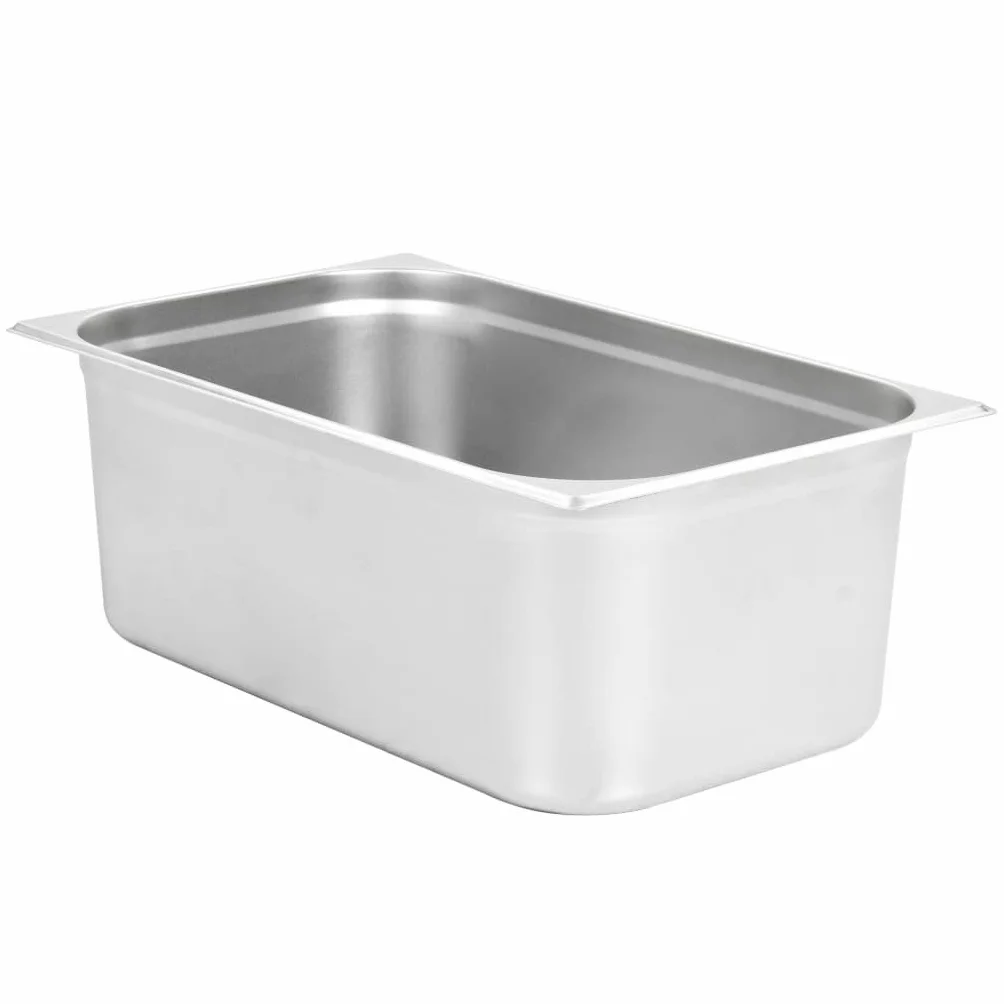 Juego de 2 recipientes gastronómicos GN 1/1 de acero inoxidable de 200 mm de profundidad, 28 litros para Bain-Marie Chafing Dish