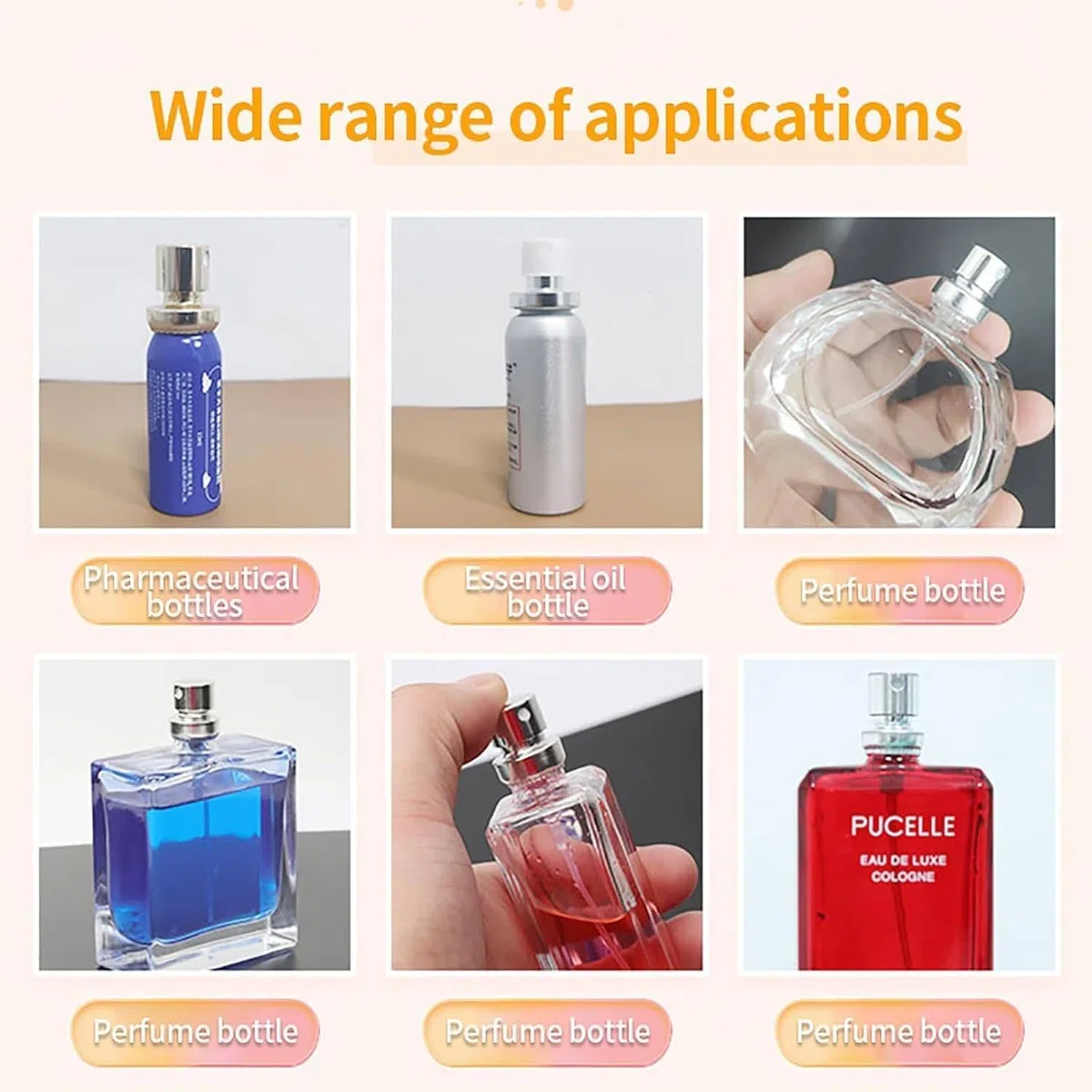 Máquina neumática taponadora de Botellas para perfumes, aceites Esenciales y Aerosoles. Selladora de Tapas metálicas de 20 mm.