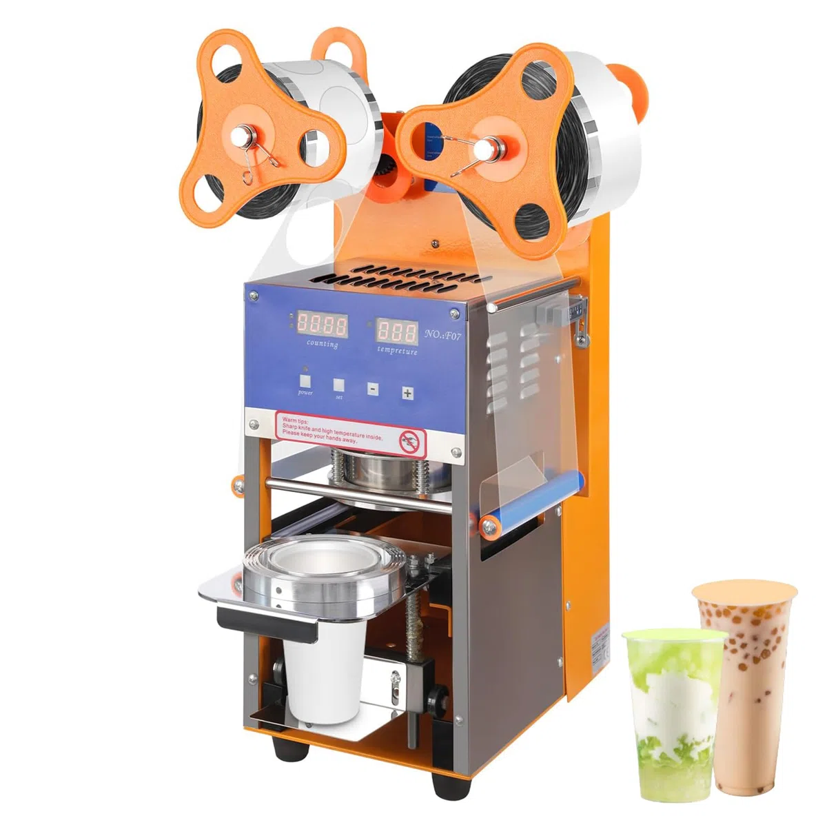 Cup Sealer Machine, 400W Milk Tea Sealing Machine, Altura 5 16cm Diámetro 75 80 95mm, 400 600 Vasos Por Hora, Selladora Eléctrica Para Bebidas Y Restaurantes 80mm