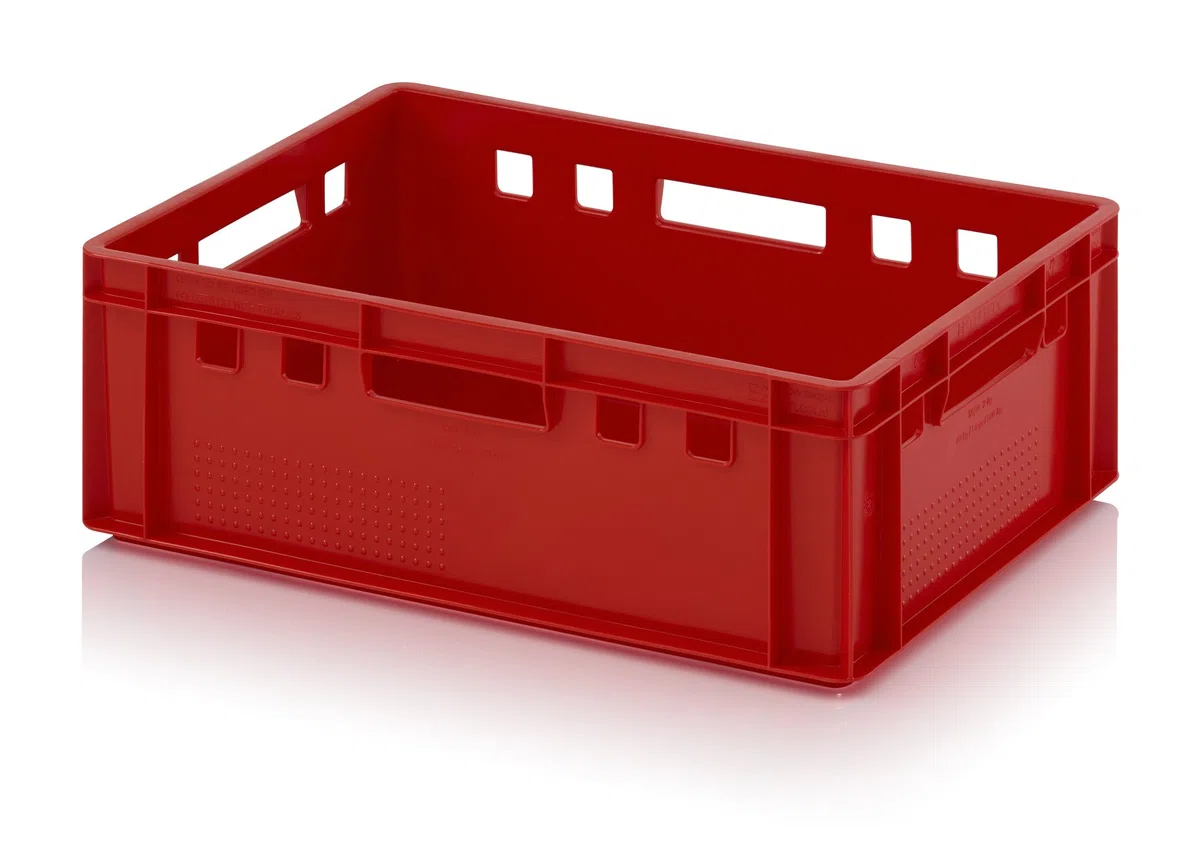 Caja de carne E2 60 x 40 x 20 Metzger Caja Euro Carne Caja Color Rojo Incluye ZOLLSTOCK "