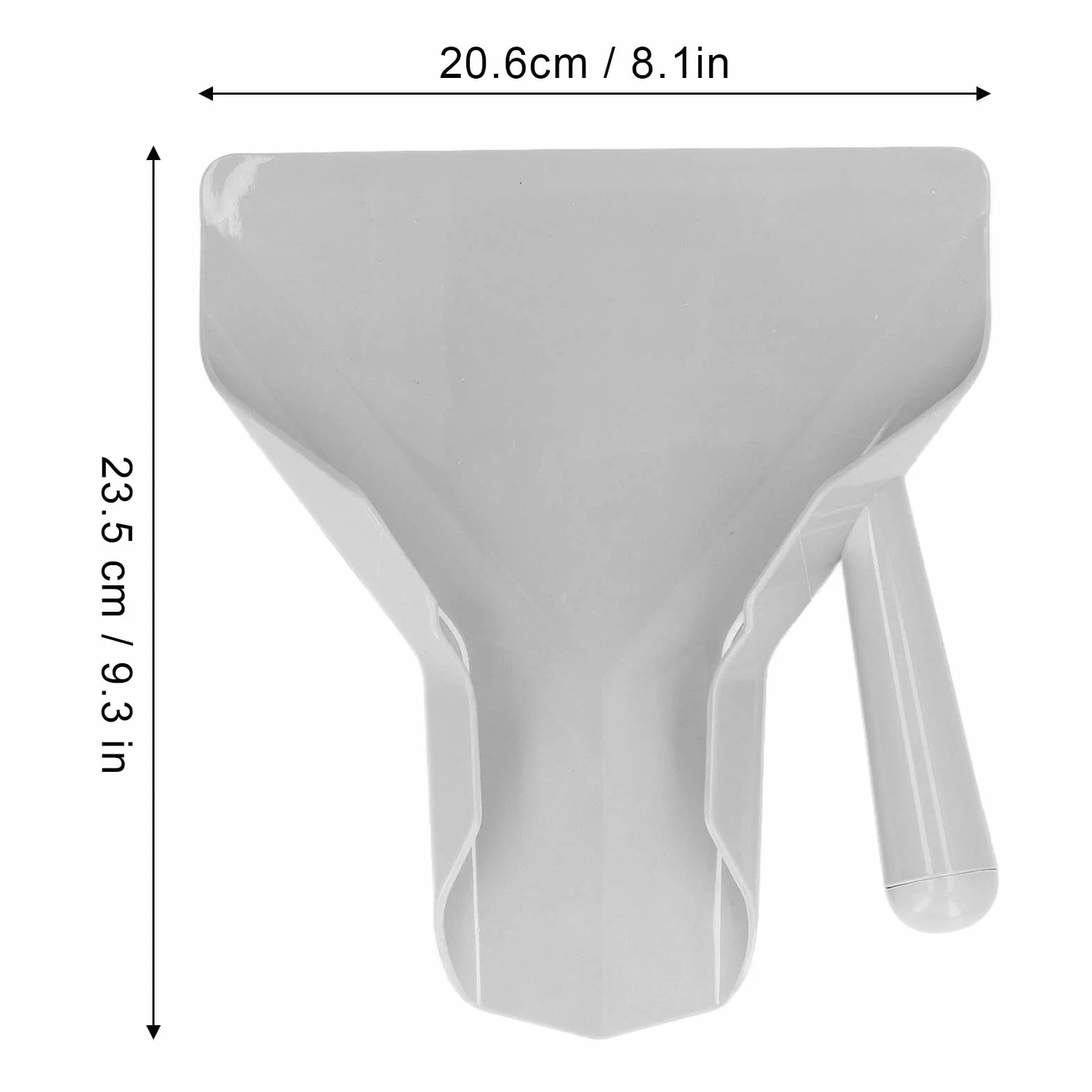 Pala para Patatas Fritas y Palomitas de Plástico 23.5x20.6cm | Cuchara Embudo de Plástico con Mango Derecho Antideslizante para Embalar Bocadillos y Dulces
