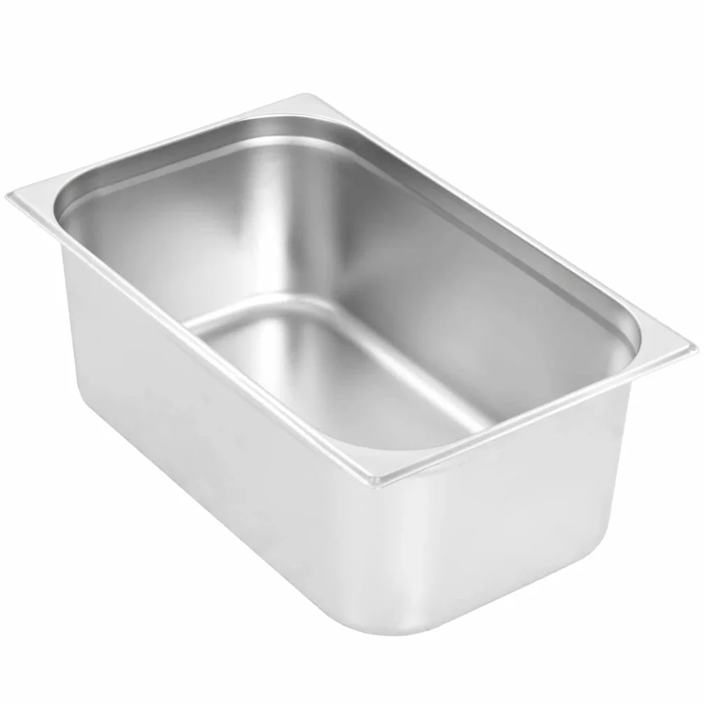 Juego de 2 recipientes gastronómicos GN 1/1 de acero inoxidable de 200 mm de profundidad, 28 litros para Bain-Marie Chafing Dish