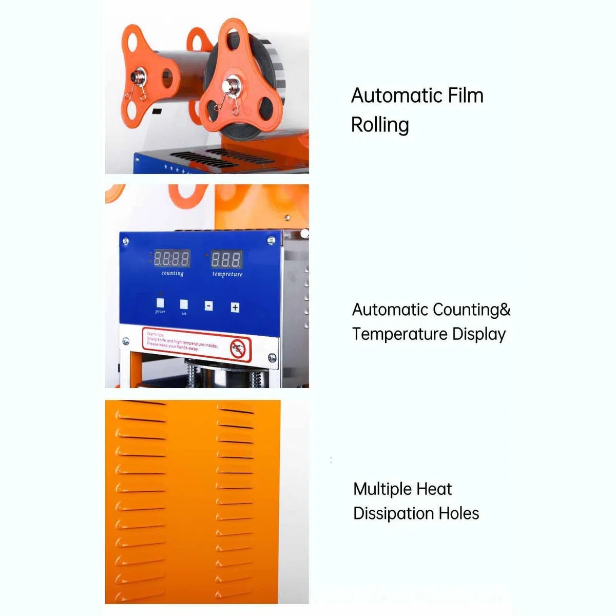 Cup Sealer Machine, 400W Milk Tea Sealing Machine, Altura 5 16cm Diámetro 75 80 95mm, 400 600 Vasos Por Hora, Selladora Eléctrica Para Bebidas Y Restaurantes 80mm