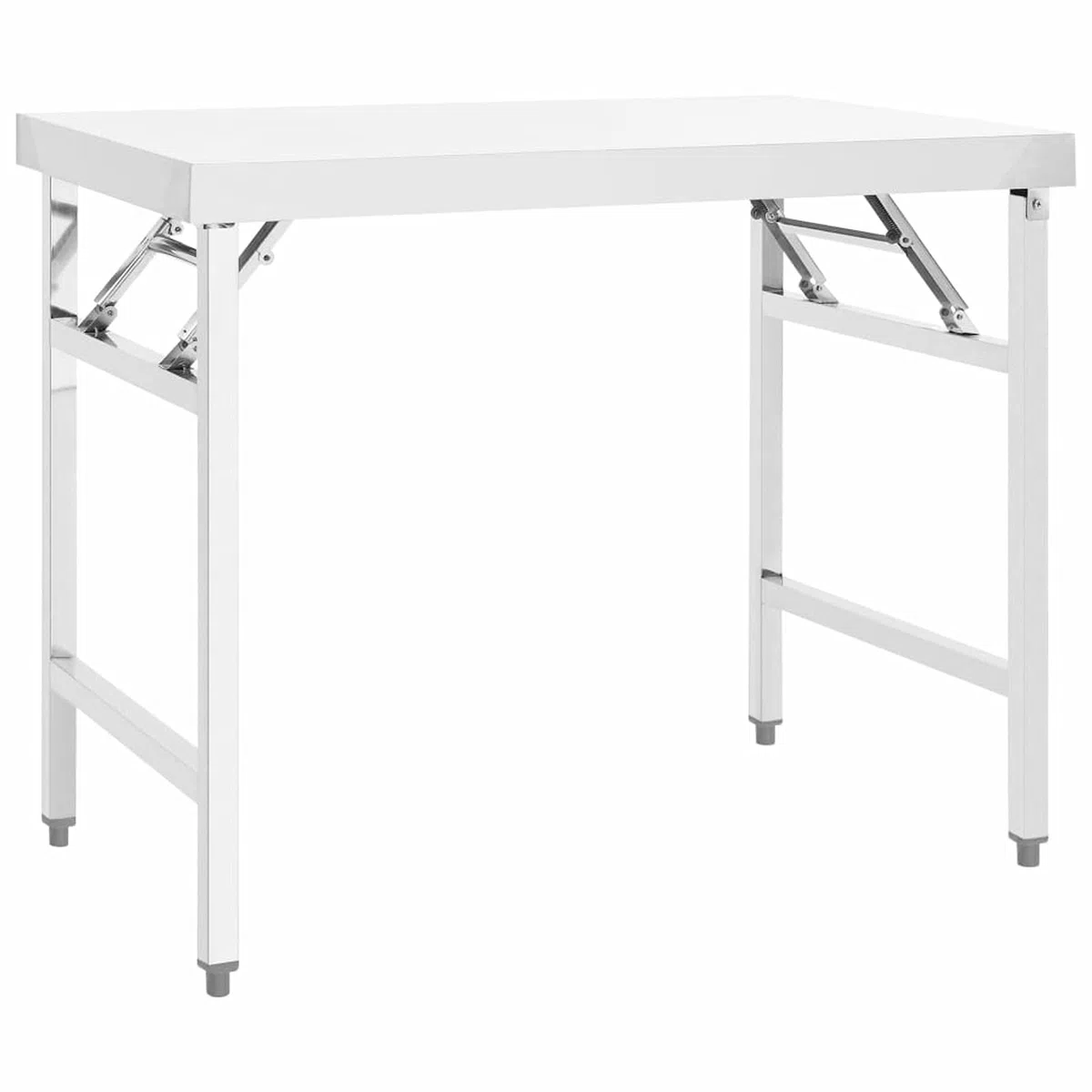 Homgoday Mesa de trabajo plegable de cocina, 100 x 60 x 80 cm, acero inoxidable