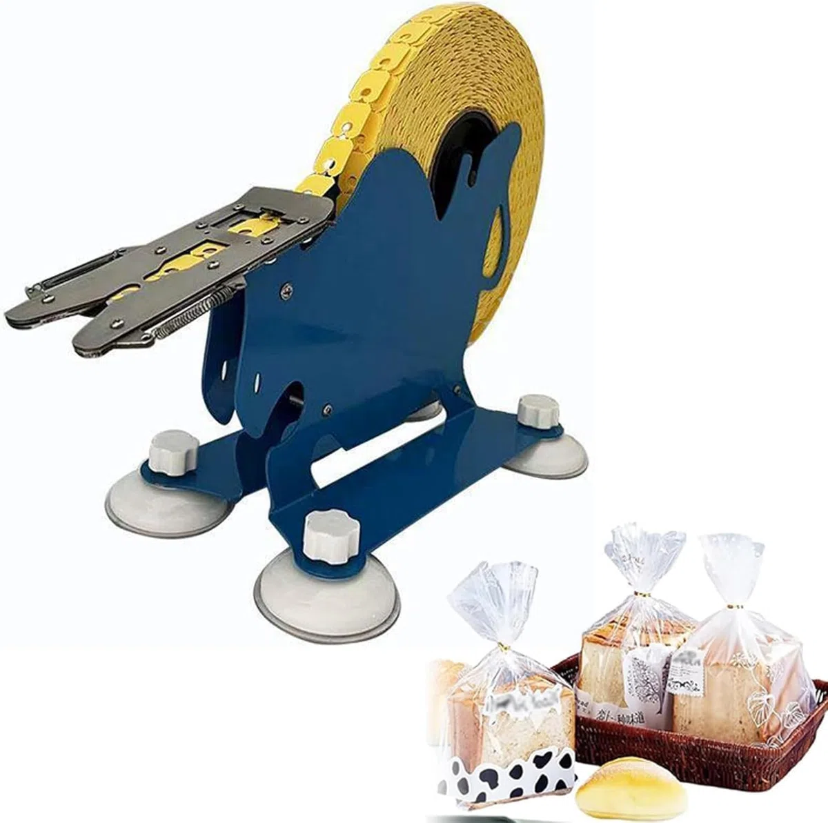 Selladora manual de acero inoxidable para bolsas de pan, galletas y dulces. Selladora de alimentos duradera para la cocina.