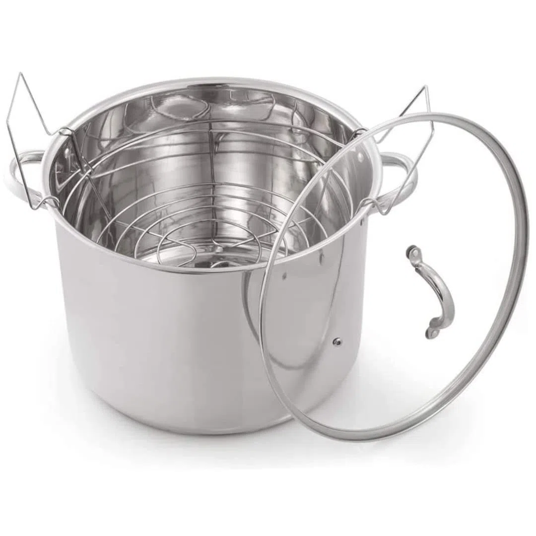 Kit de conservas, estante para tarros de conservas de acero inoxidable con asas largas, estante universal para tarros de boca regular y boca ancha, conservación del hogar