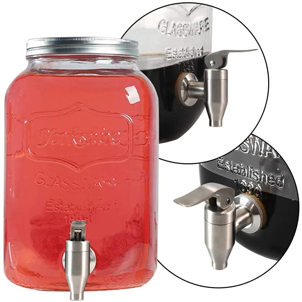 Dispensador de Acero Inoxidable para Agua Bebidas Grifo de Bebidas Grifo de Estilo de Empuje de Repuesto Duradero, Paquete de 2