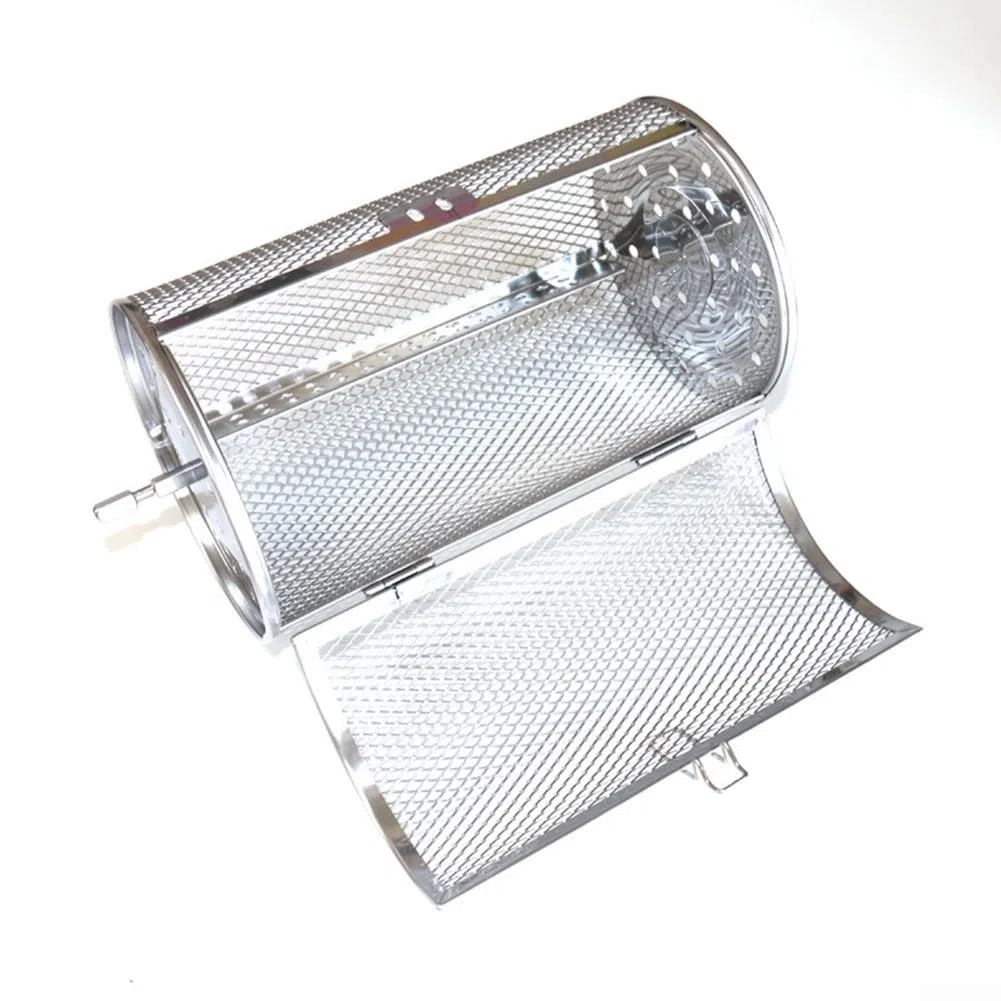 Jaula giratoria de acero inoxidable para asar y asar granos de café, diseñada para cocinar uniformemente y fácil uso (D)