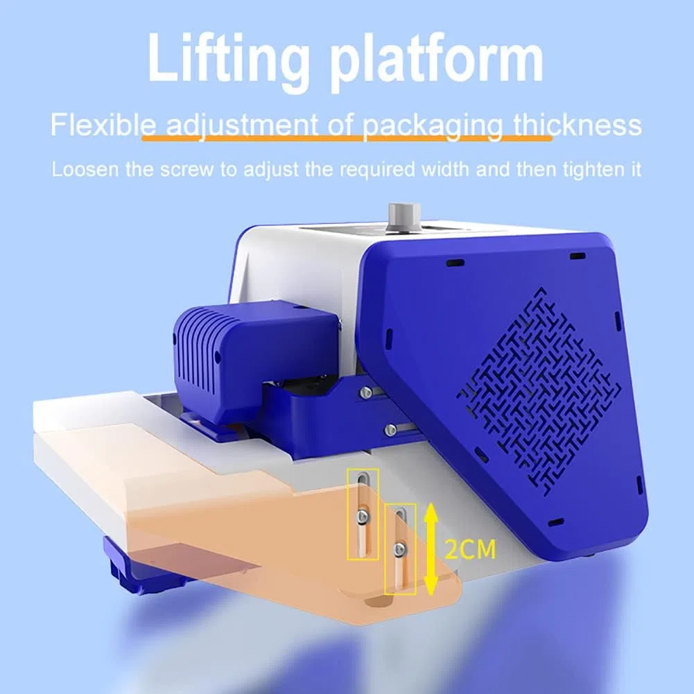 Máquina de envasado de alimentos, sellador térmico para bolsas de plástico y aluminio, sellador de banda continua de 80 W para bolsas de papel kraft y PVC, 5 m/min para un embalaje eficiente