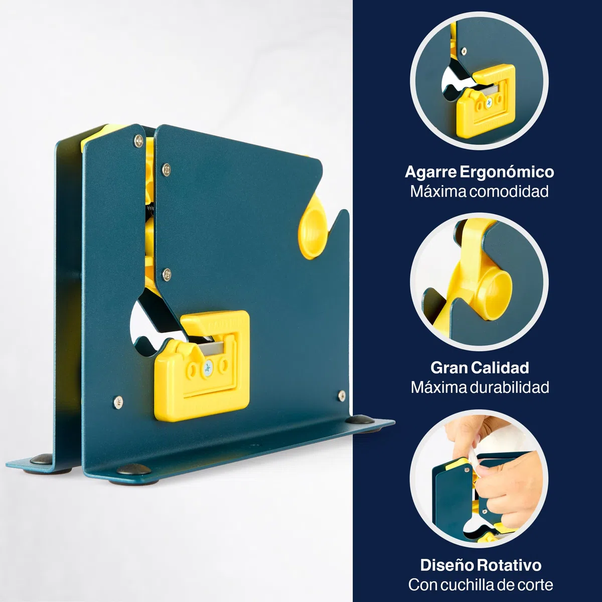 Precifilm Máquina Cierra Bolsas – Sellador de Bolsas de Plástico para Cierre Rápido y Seguro, Compatible con Cintas Adhesivas de 12 mm, Ideal para Tiendas y Uso Doméstico, Metal, Azul