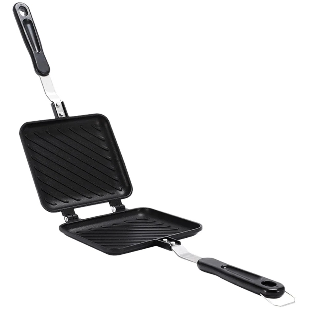 Holibanna Sandwichera antiadherente de aluminio para cocina de inducción, molde de doble cara para tostadas, huevos fritos, gofres Utensilios de cocina para el desayuno