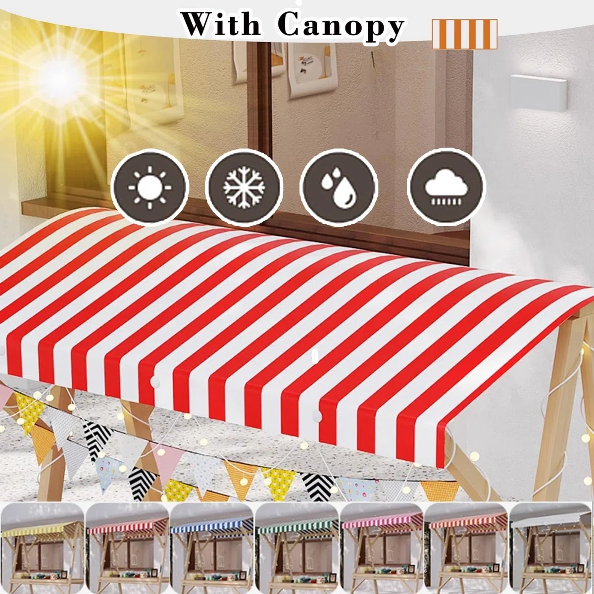 Cabina plegable para concesiones al aire libre, carrito de alimentos portátil con toldo para exhibición comercial de alimentos callejeros