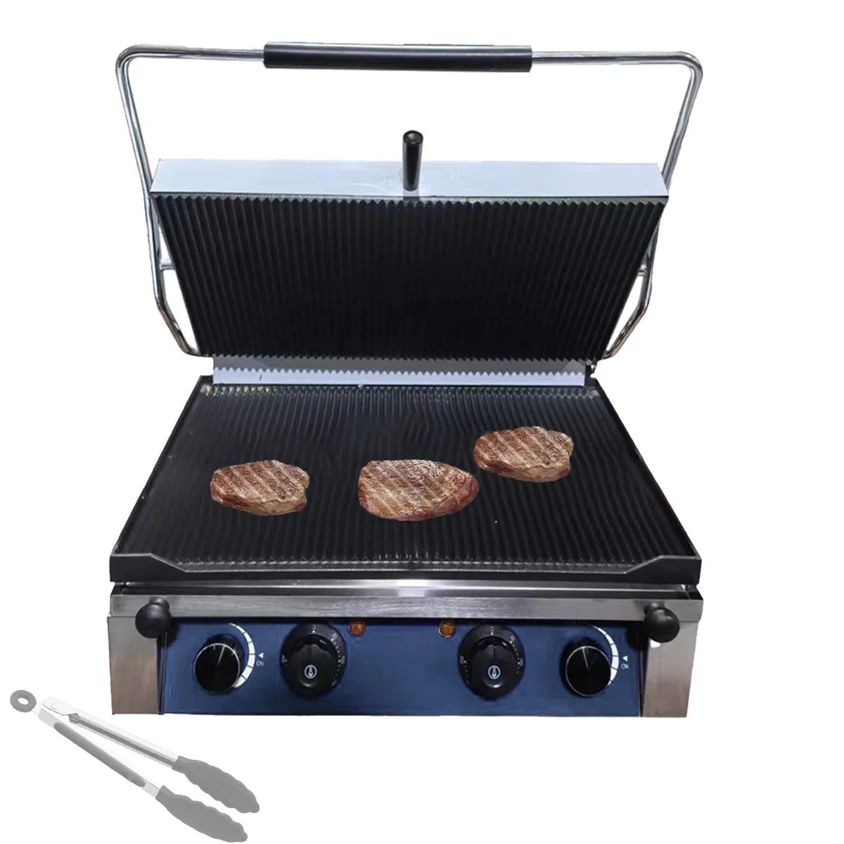 MáQuina EléCtrica Comercial De Acero Inoxidable para Paninis, SáNdwiches, Paninis Y SáNdwiches,para Puestos De Comida Y Restaurantes ElectricHeating