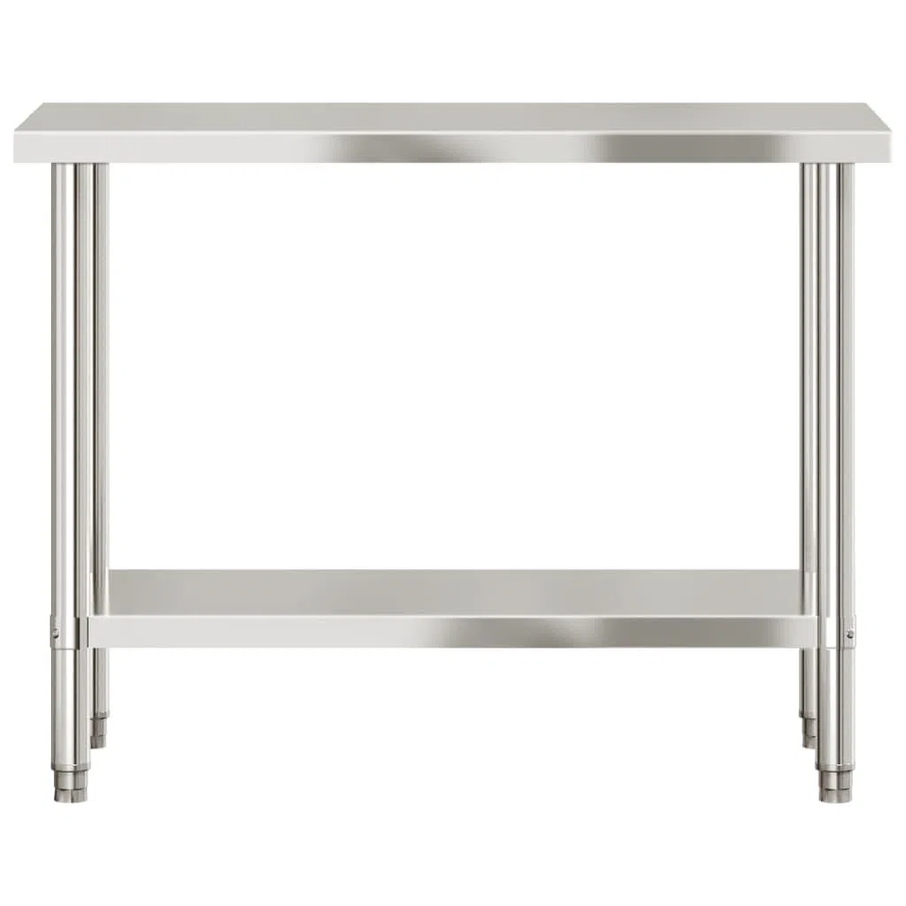 vidaXL Mesa de Trabajo de Cocina Acero Inoxidable 110x55x85 cm