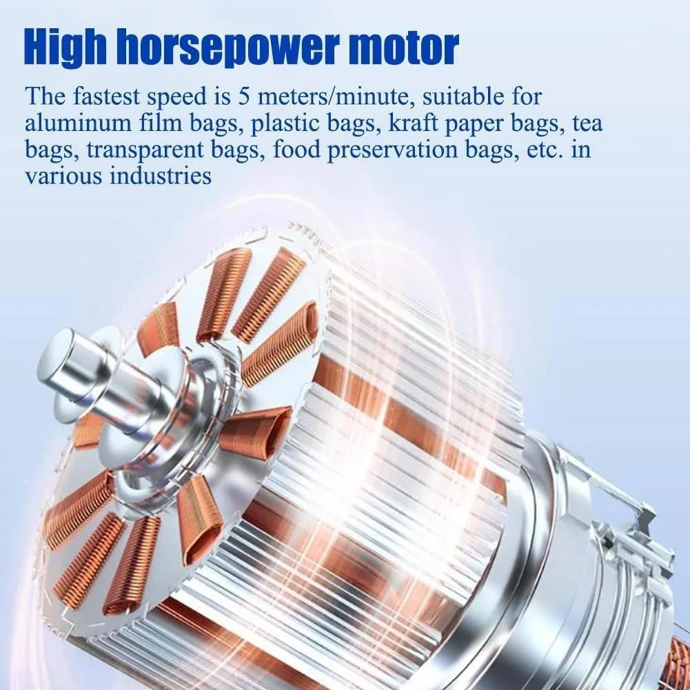 Sellador automático de bolsas de plástico, máquina de sellado térmico continuo de 300 W, sellador de banda industrial de 5 m/min para embalaje de alimentos