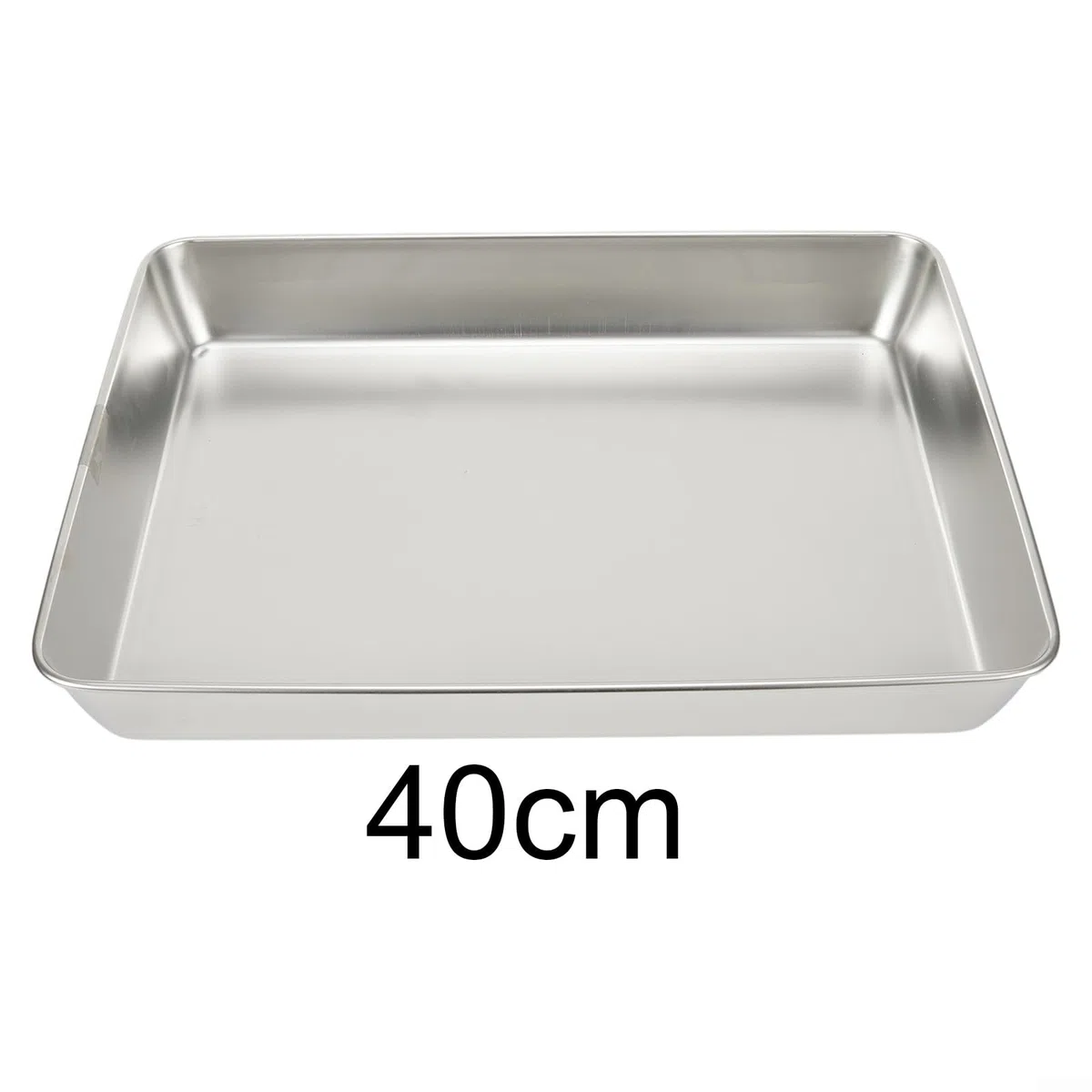 Bandeja rectangular apta para lavavajillas en acero inoxidable que mantiene tu horno ordenado (40 x 35 x 5.5)